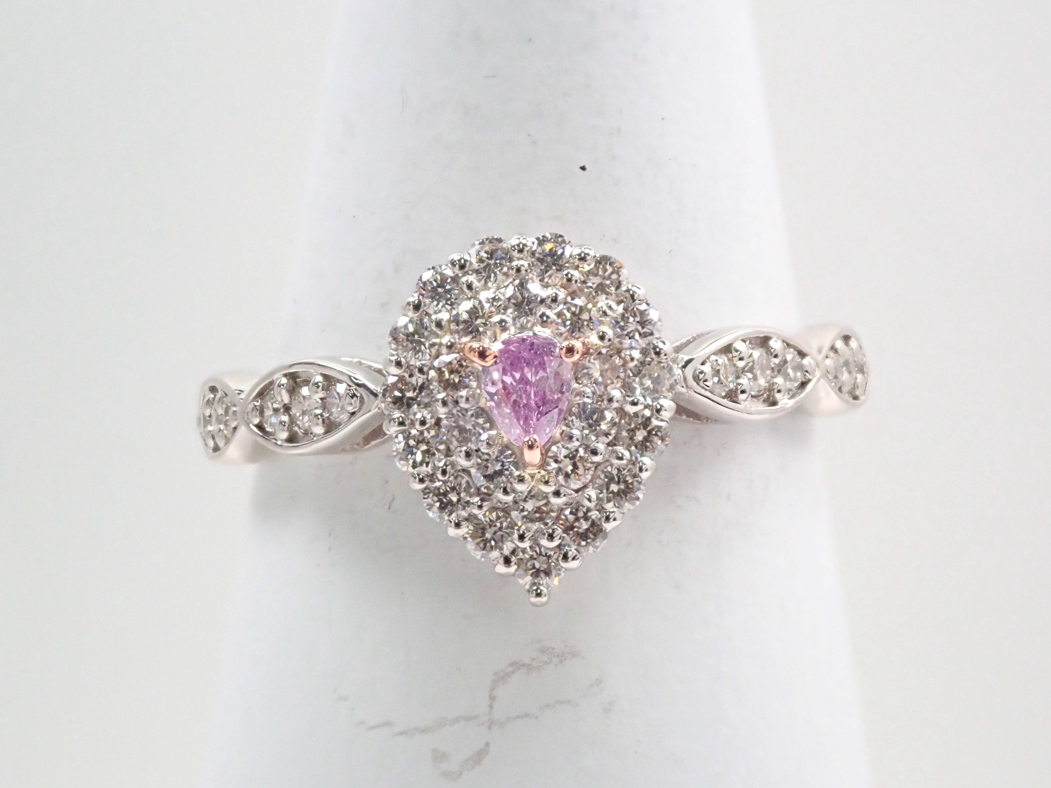 Pt900K18パープルダイヤモンド0.072ct リング（FANCY INTENSE PINK PURPLE）