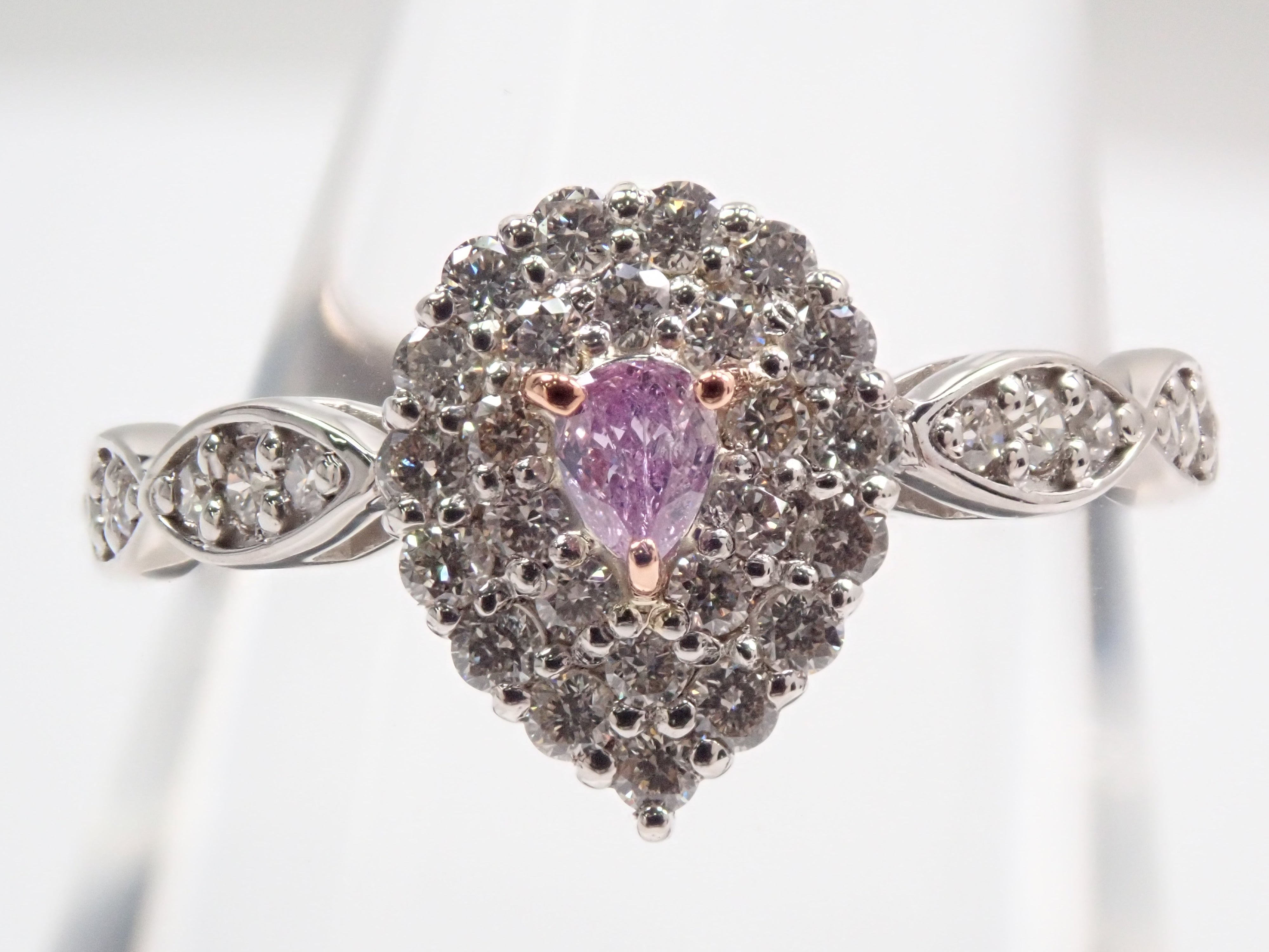 Pt900K18パープルダイヤモンド0.072ct リング（FANCY INTENSE PINK PURPLE）