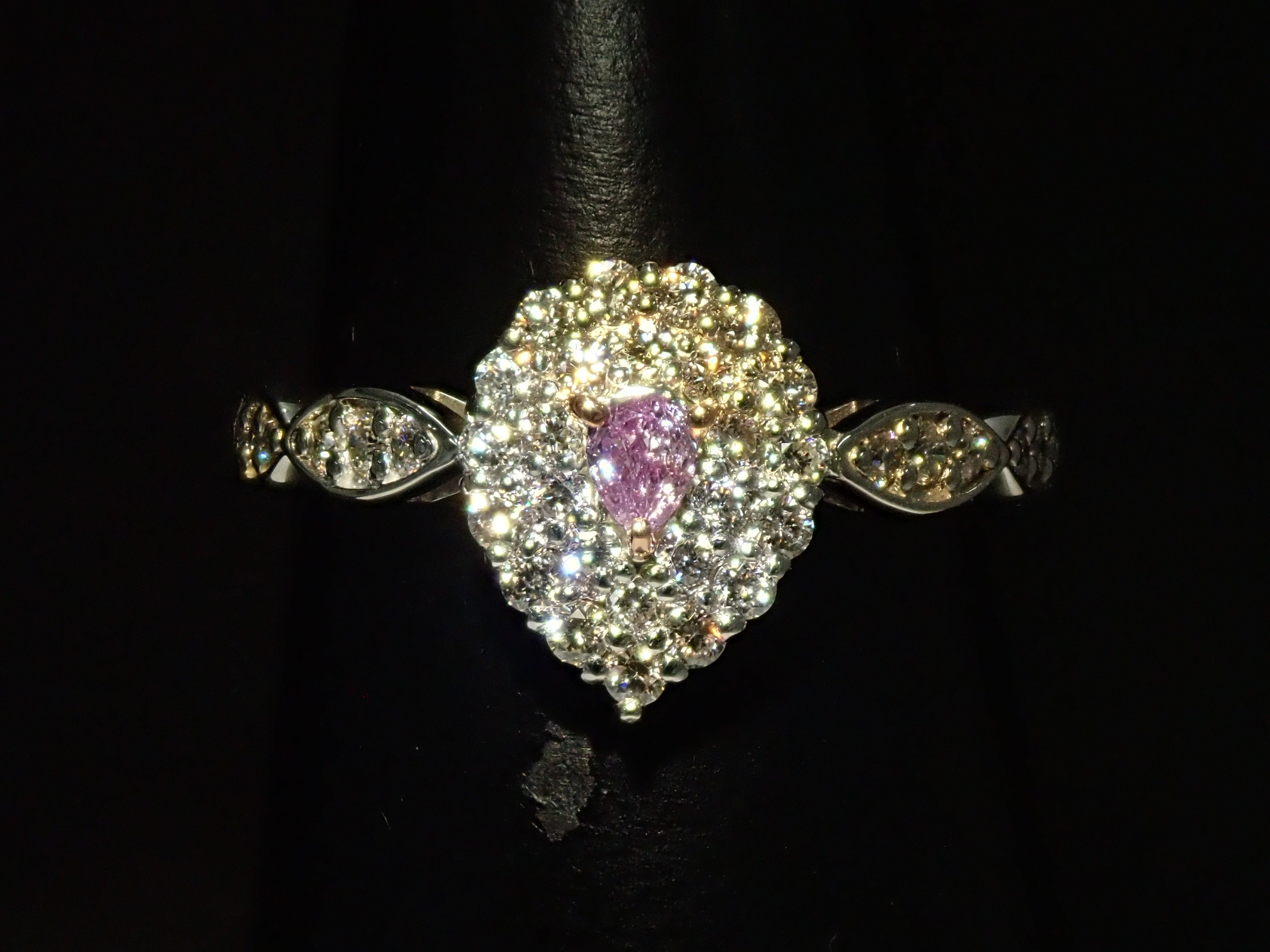 Pt900K18パープルダイヤモンド0.072ct リング（FANCY INTENSE PINK PURPLE）