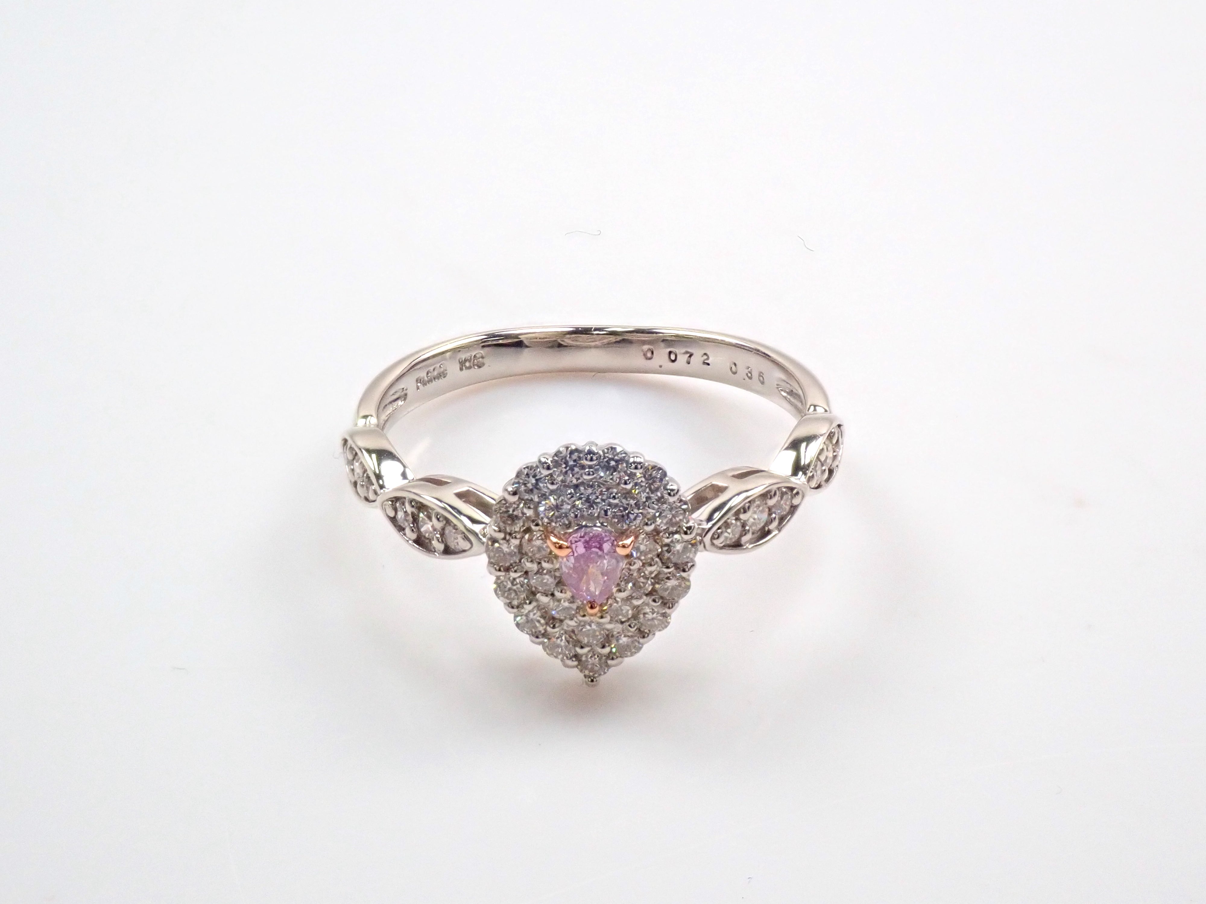 Pt900K18パープルダイヤモンド0.072ct リング（FANCY INTENSE PINK PURPLE）