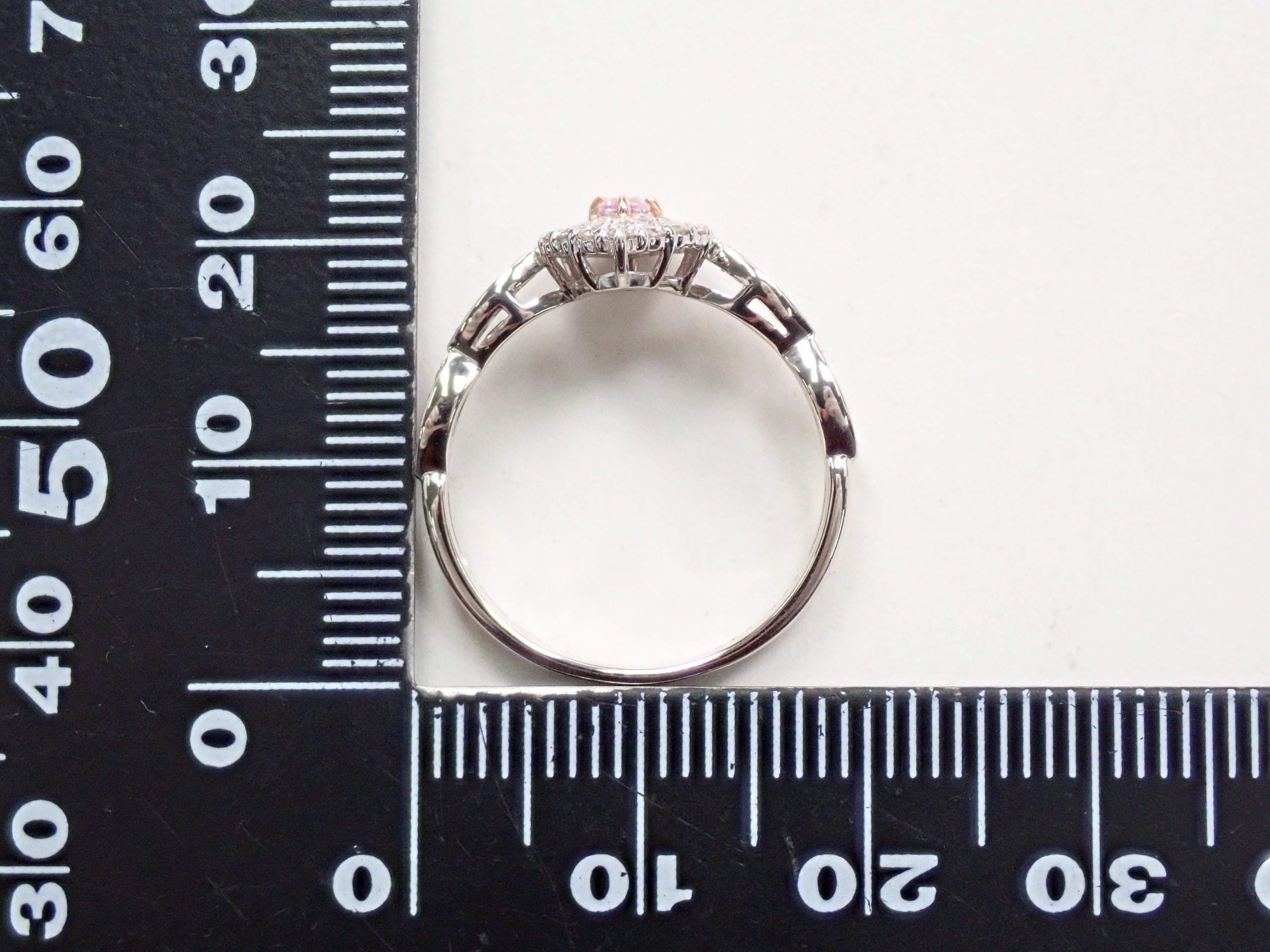 Pt900K18パープルダイヤモンド0.072ct リング（FANCY INTENSE PINK PURPLE）