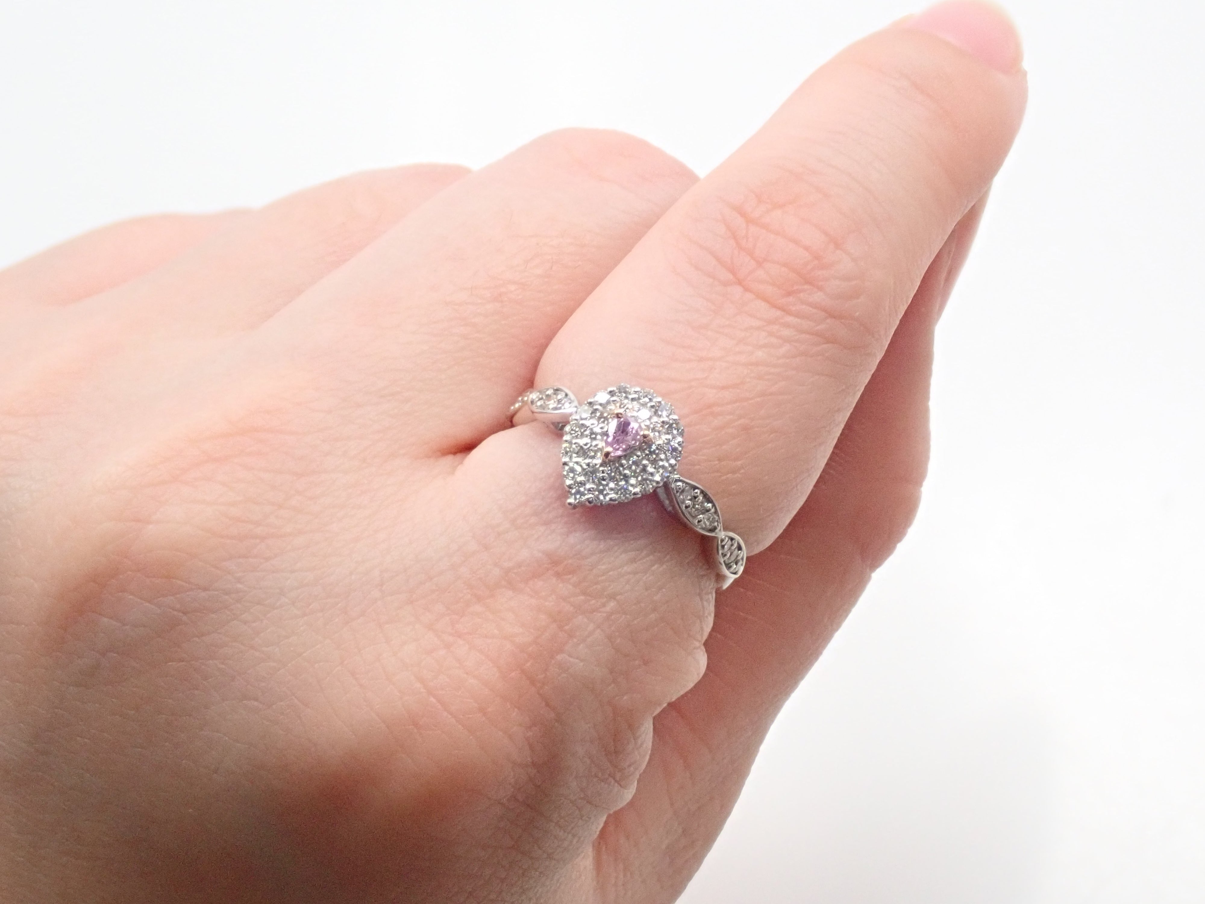 Pt900K18パープルダイヤモンド0.072ct リング（FANCY INTENSE PINK PURPLE）