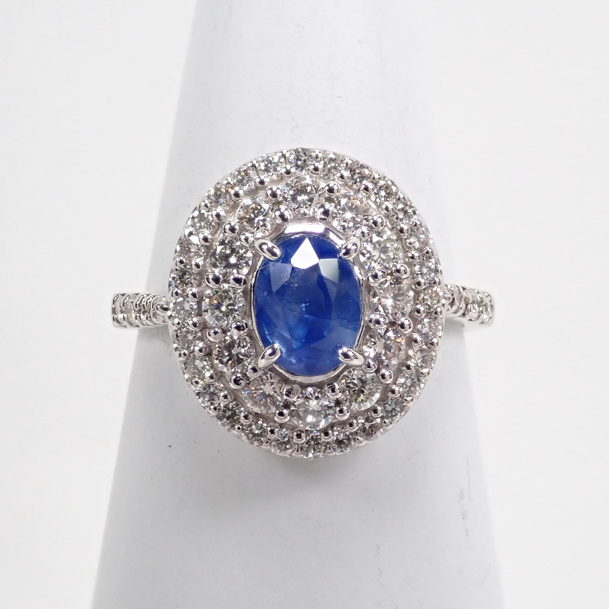 Pt900 天然サファイア 0.31ct 天然ダイヤモンド 0.11ct リング 限定1点  