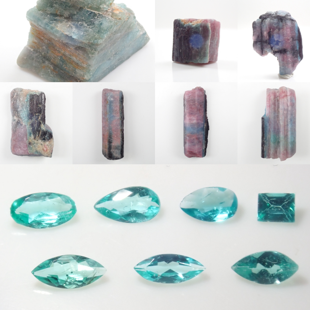 Gem Gacha💎Brazilian Paraiba Tourmaline Rough Stone/Loose Stone Set of 2 {Multiple Purchase Discounts Available} Campaign