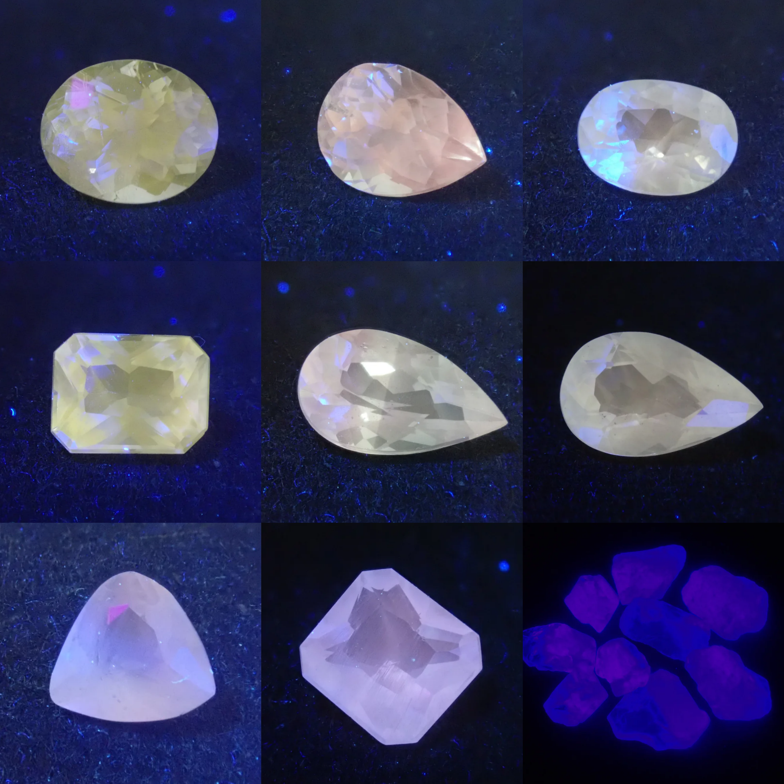 {4 stones remaining} Zimbabwean Apatite, UV type gem gacha (plus 1 Colombian Fluorite, UV type) {Multiple purchase discounts available}