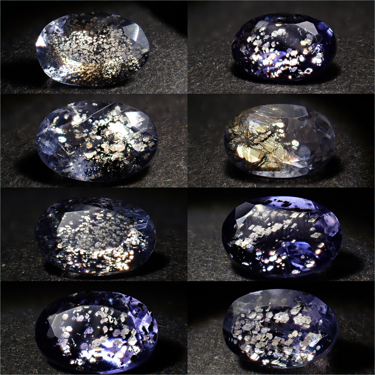 【11/1 22時販売】《限定8石》インド産アイオライトサンストーン1石ルース（平均0.4ct,オーバルカット）《複数購入割引有》