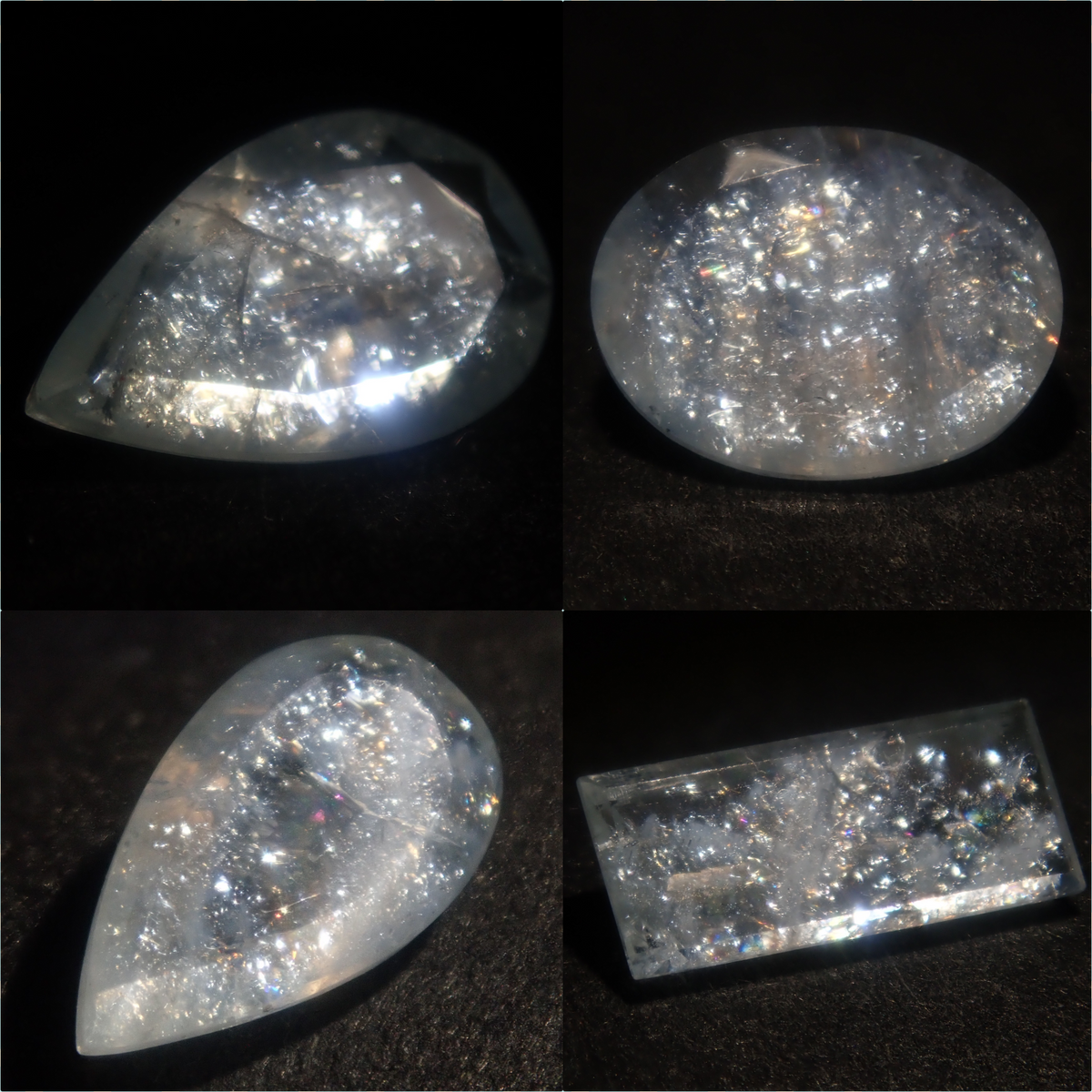 レインボーアクアマリン1石ルース（平均0.85ct）