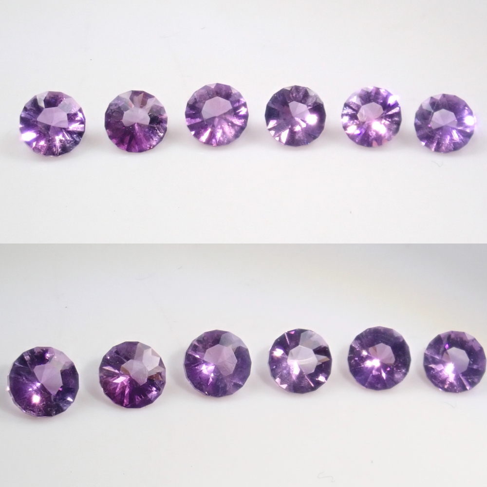 Limited to 6 stones: 1 Brazilian amethyst loose stone (5mm, round cut) Multiple purchase discounts available