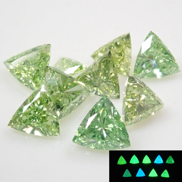 ミントグリーンダイヤモンド1石ルース（トリリアントカット,SIクラス相当）《複数購入割引有》