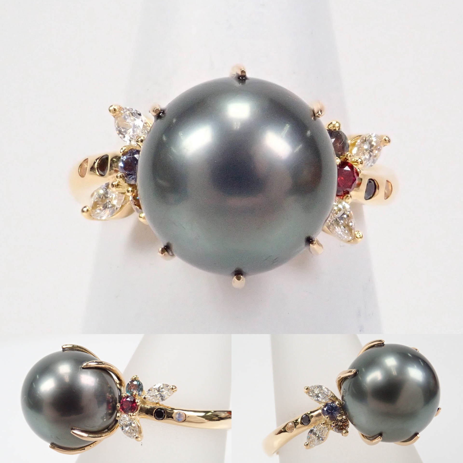 K18YG南洋真珠10.616ct・ベキリーブルーガーネット