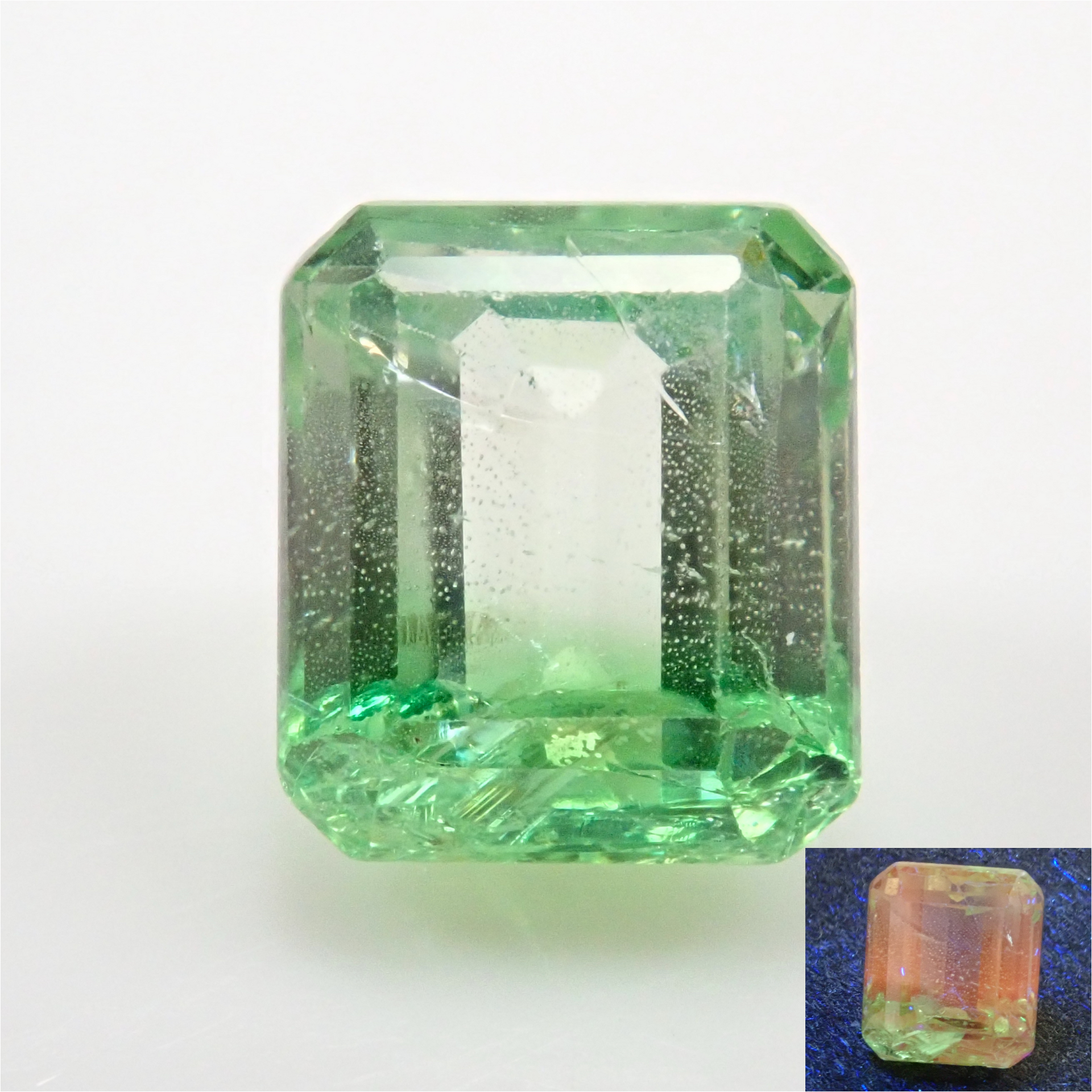 【人気急上昇】 bicolor type UV Tanzania tsavorite stone loose 0.947ct キーホルダー・アクリルキーホルダー