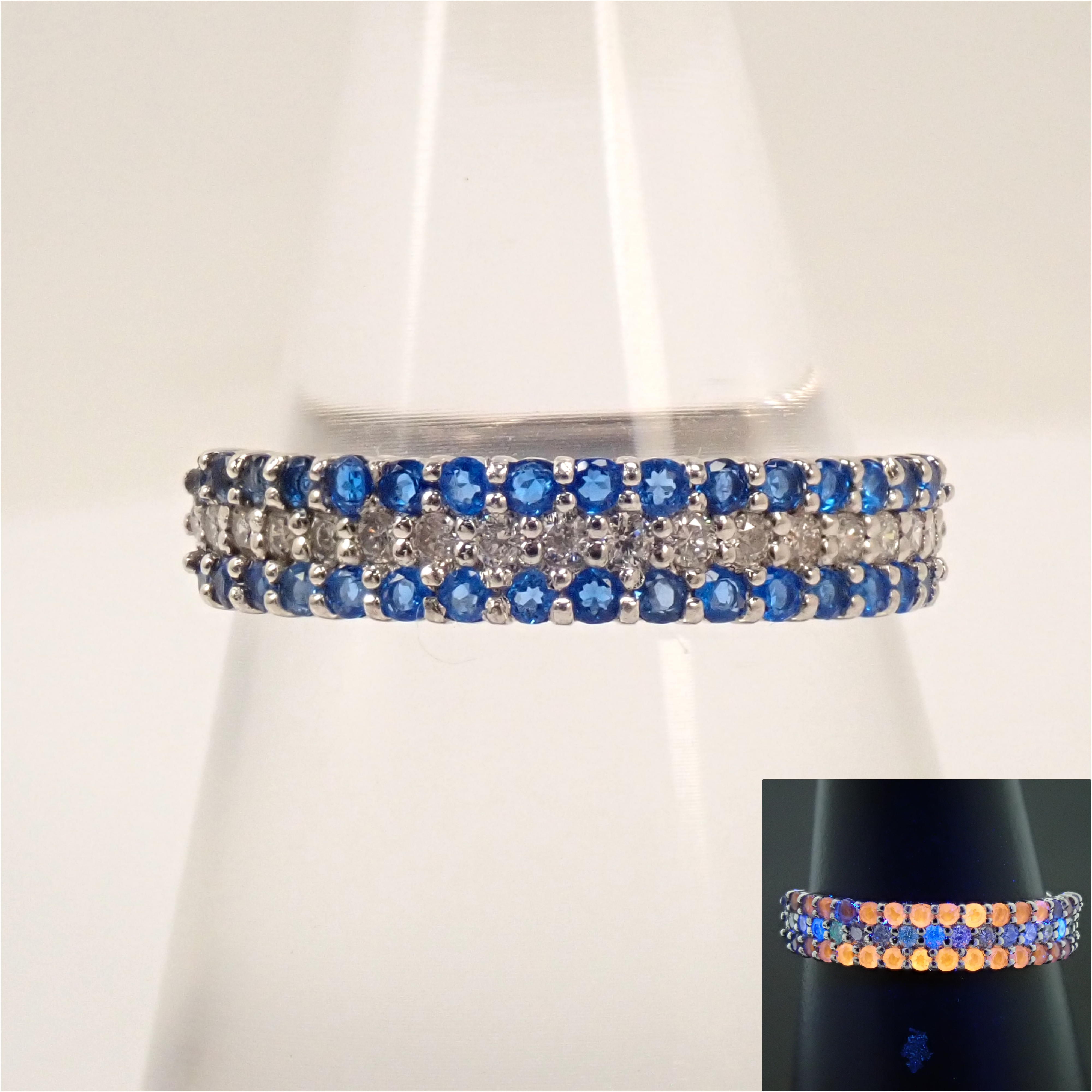 【5/18 22時販売】【カラフリ】Pt950 アウイナイト 0.24ct・ダイヤモンド0.18ctリング 鑑別カード