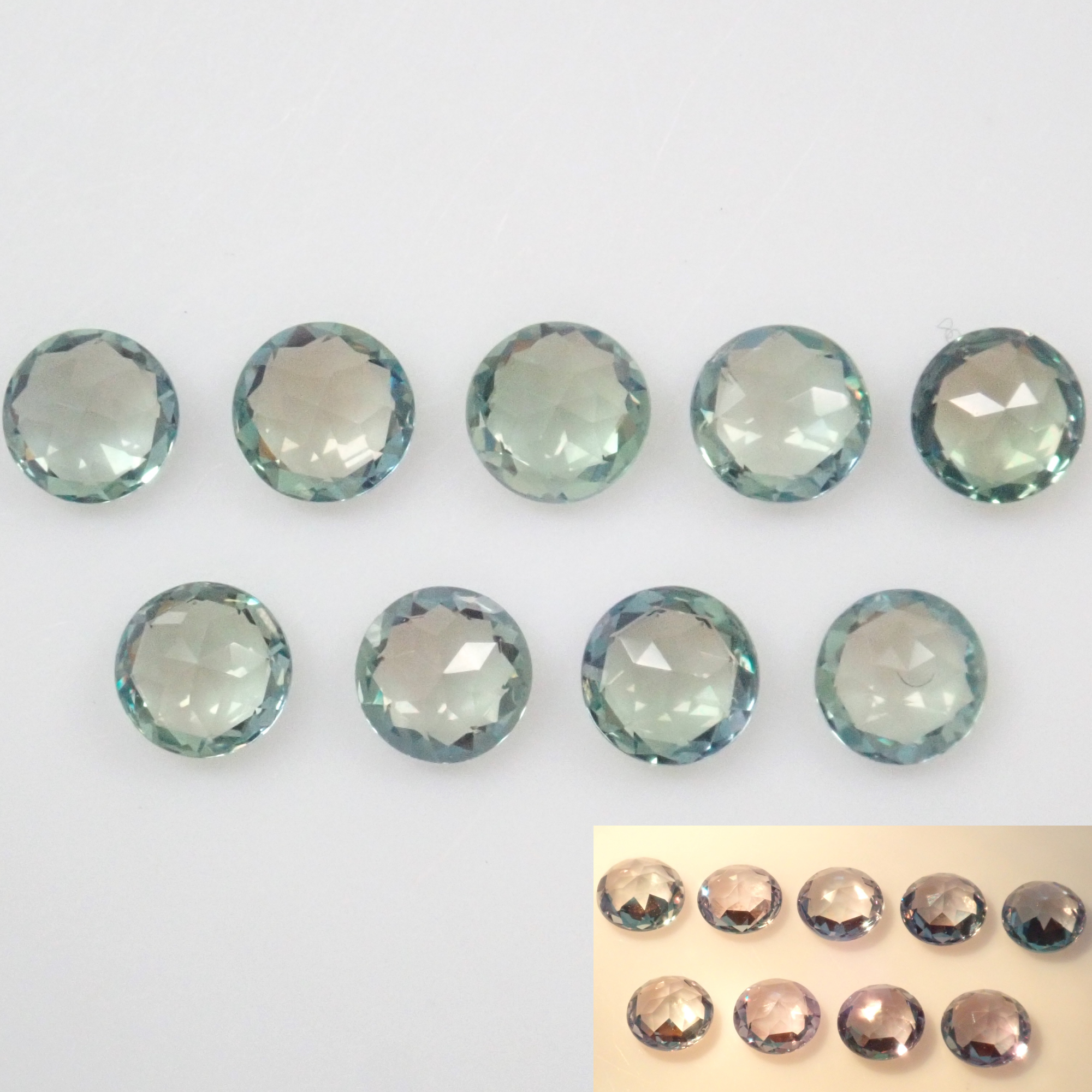 《限定9石》ブラジル産アレキサンドライト1石ルース（ローズカット,3mm/平均0.105ct）《複数購入割引有》