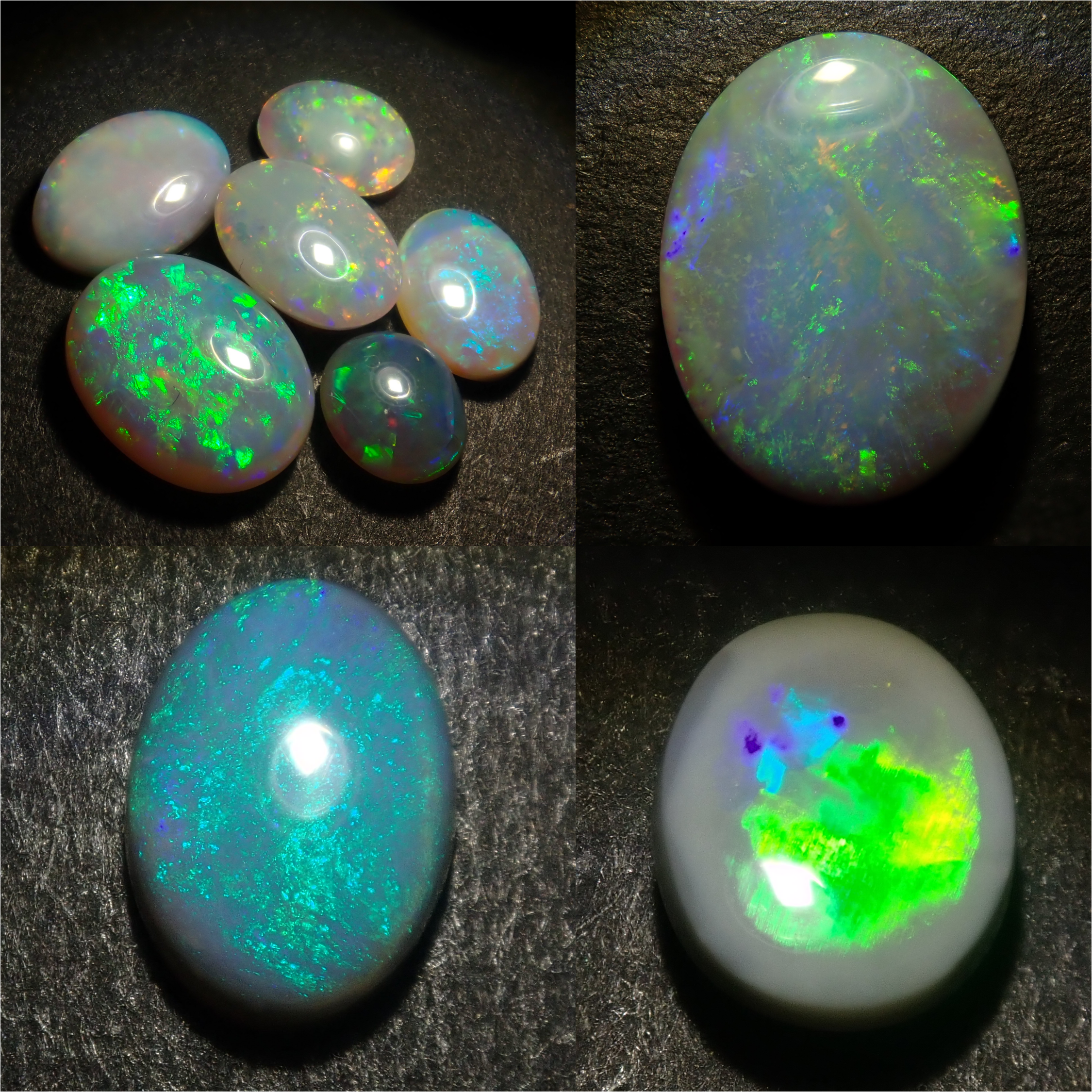 【12/13 22時販売】《限定9石》オーストラリア産ブラックオパール（セミブラックオパール含む）ガチャ1石ルース（おまけホワイトオパール1石付き）《複数購入割引有》