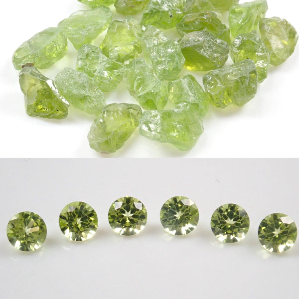 Raw peridot + 2 loose stones set (August birthstone)《Discount available for multiple purchases》