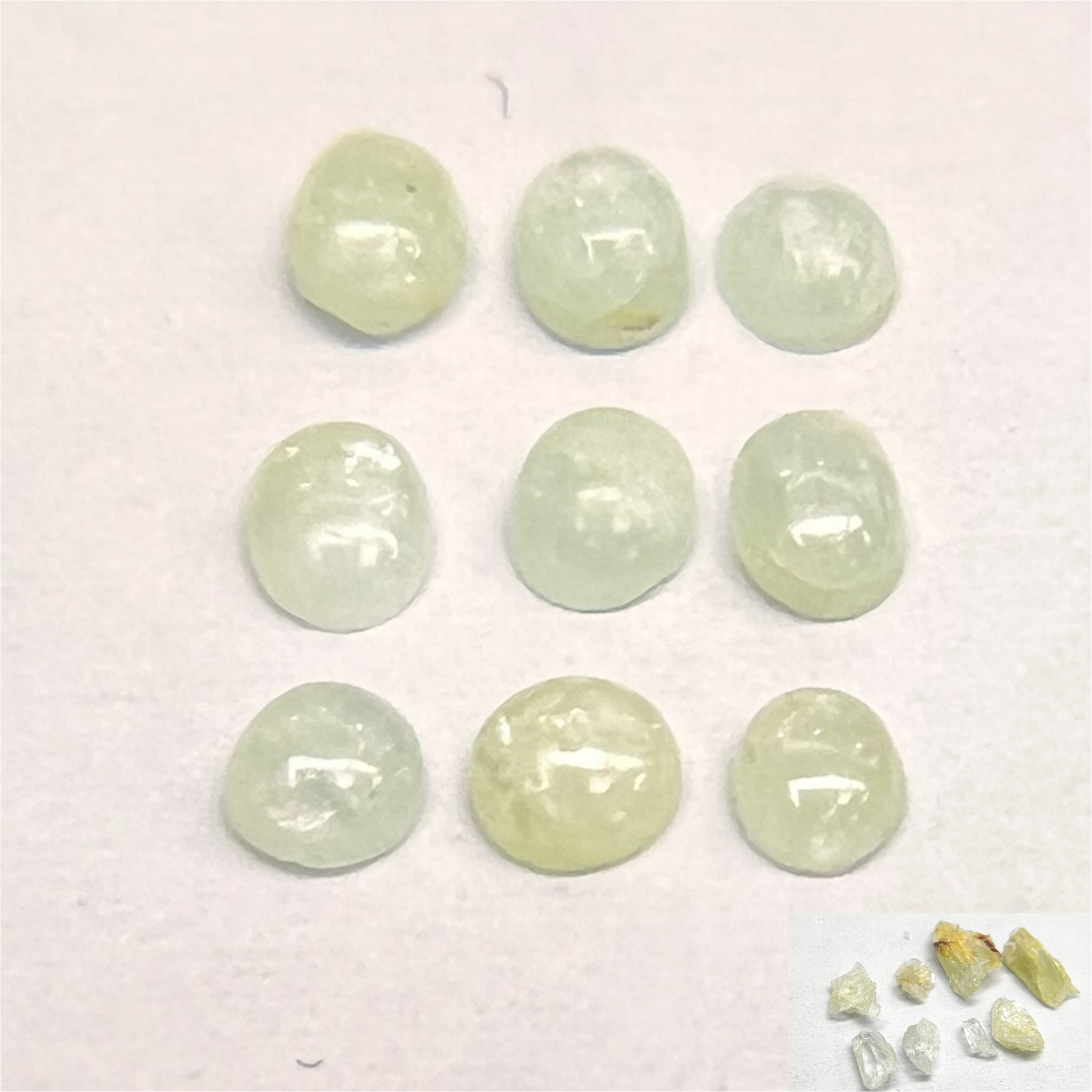 【3/6 22時販売】《限定15石》ボリビア産フォスフォフィライト原石とルース2石セット（全石鑑別書付き）《複数購入割引有》　