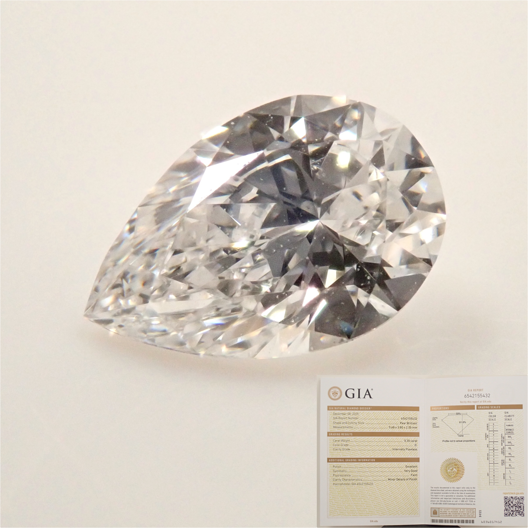 【抽選販売①_202608_12】インターナリーフローレスダイヤモンド 0.300ctルース(D, IF) GIA