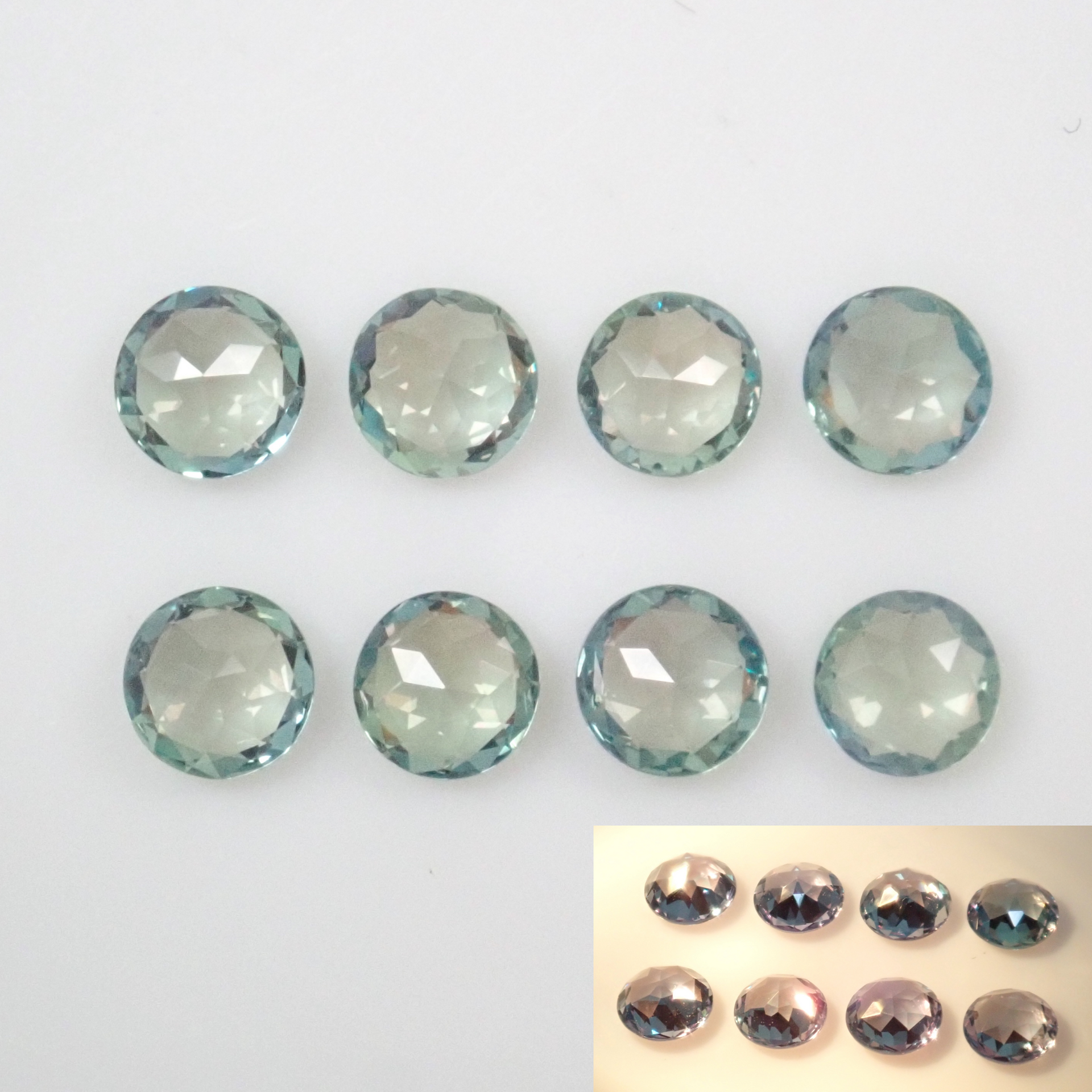 ブラジル産アレキサンドライト1石ルース（ローズカット,3mm/平均0.105