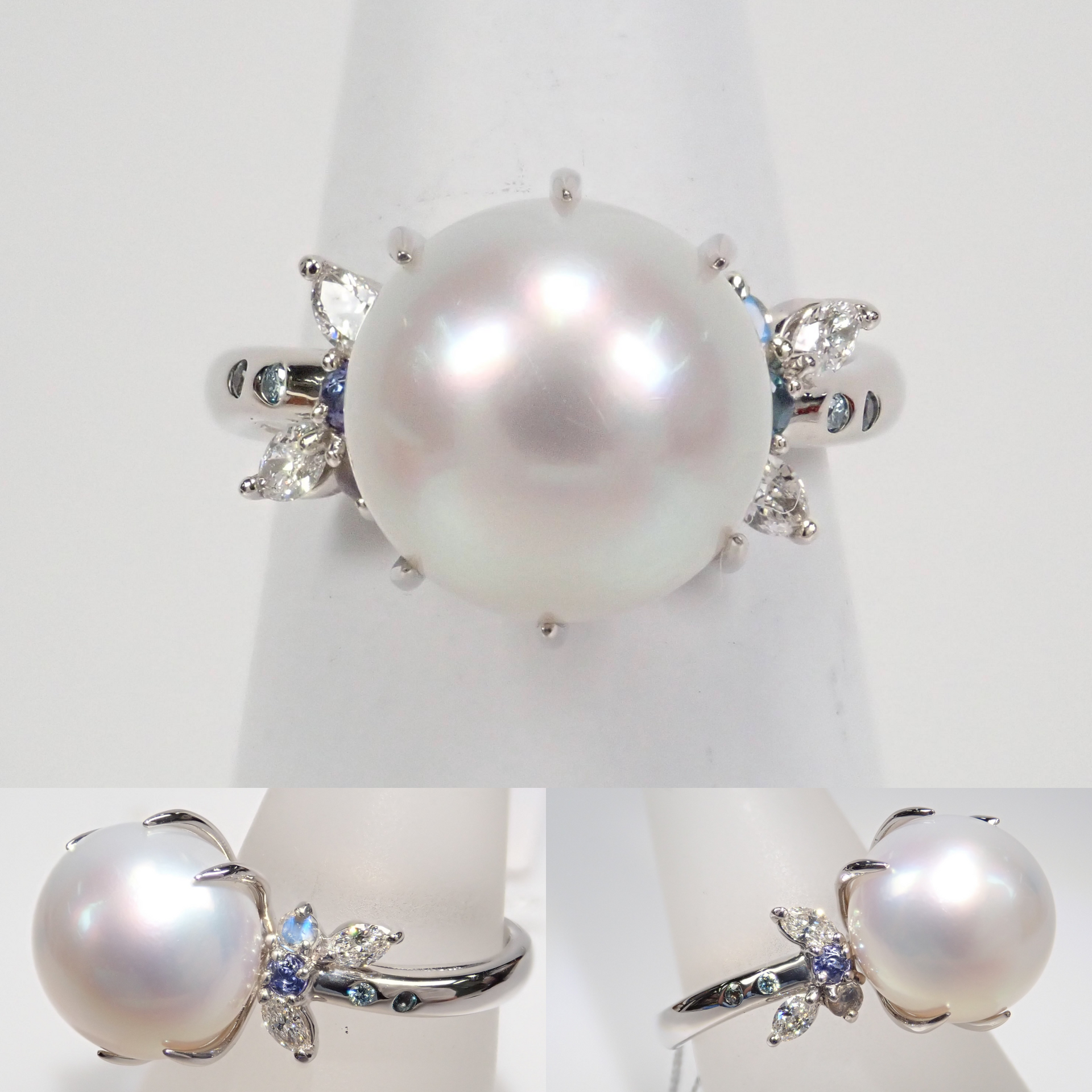 Pt950南洋真珠9.586ct・アレキサンドライト・コーネルピン