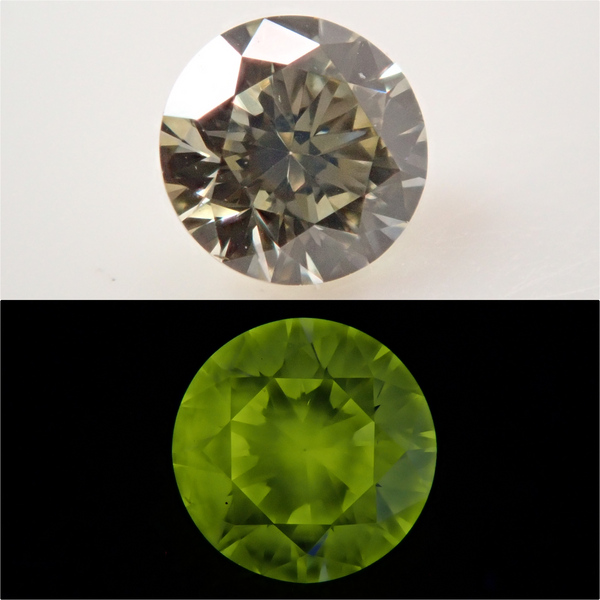 カメレオンダイヤモンド 3.1mm/0.118ctルース(LIGHT GRAYISH GREENISH
