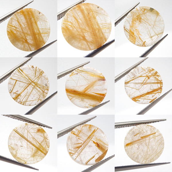 在庫処分ルチルのルース¨̮♡ ルチルクォーツ1石ルース（12mm）《複数購入割引有》