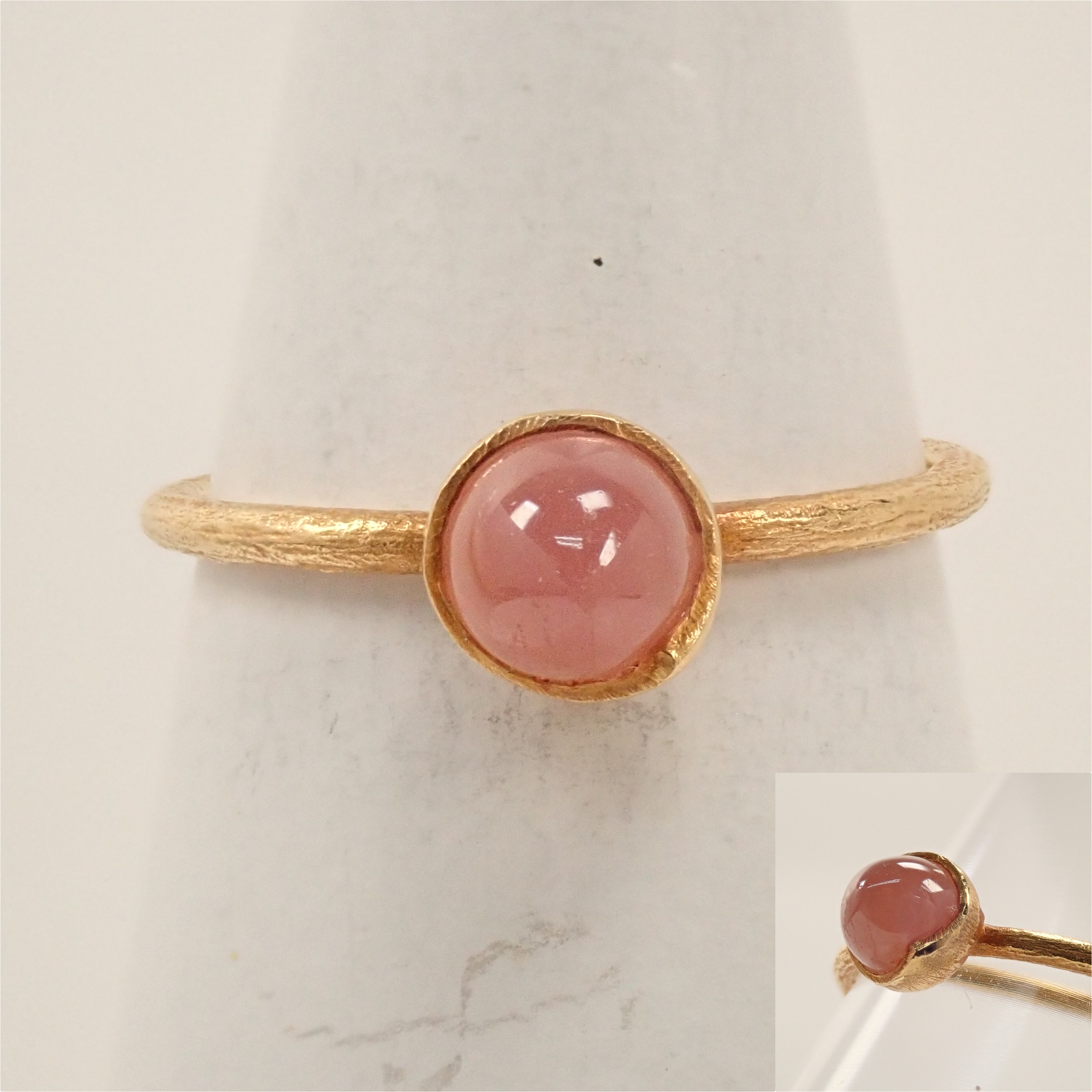 [22602635 listed] [Calafuri] K18 Rhodochrosite 0.77ctct Ring