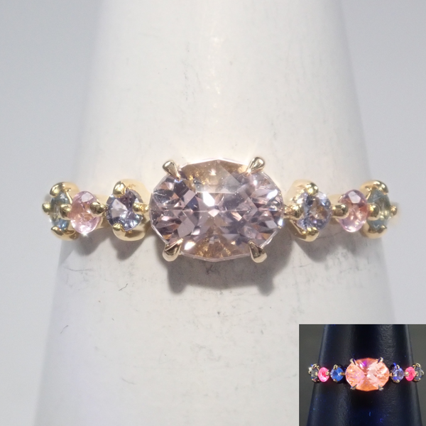 K18YGアフガニスタン産クンツァイト 0.74ct・タンザナイト
