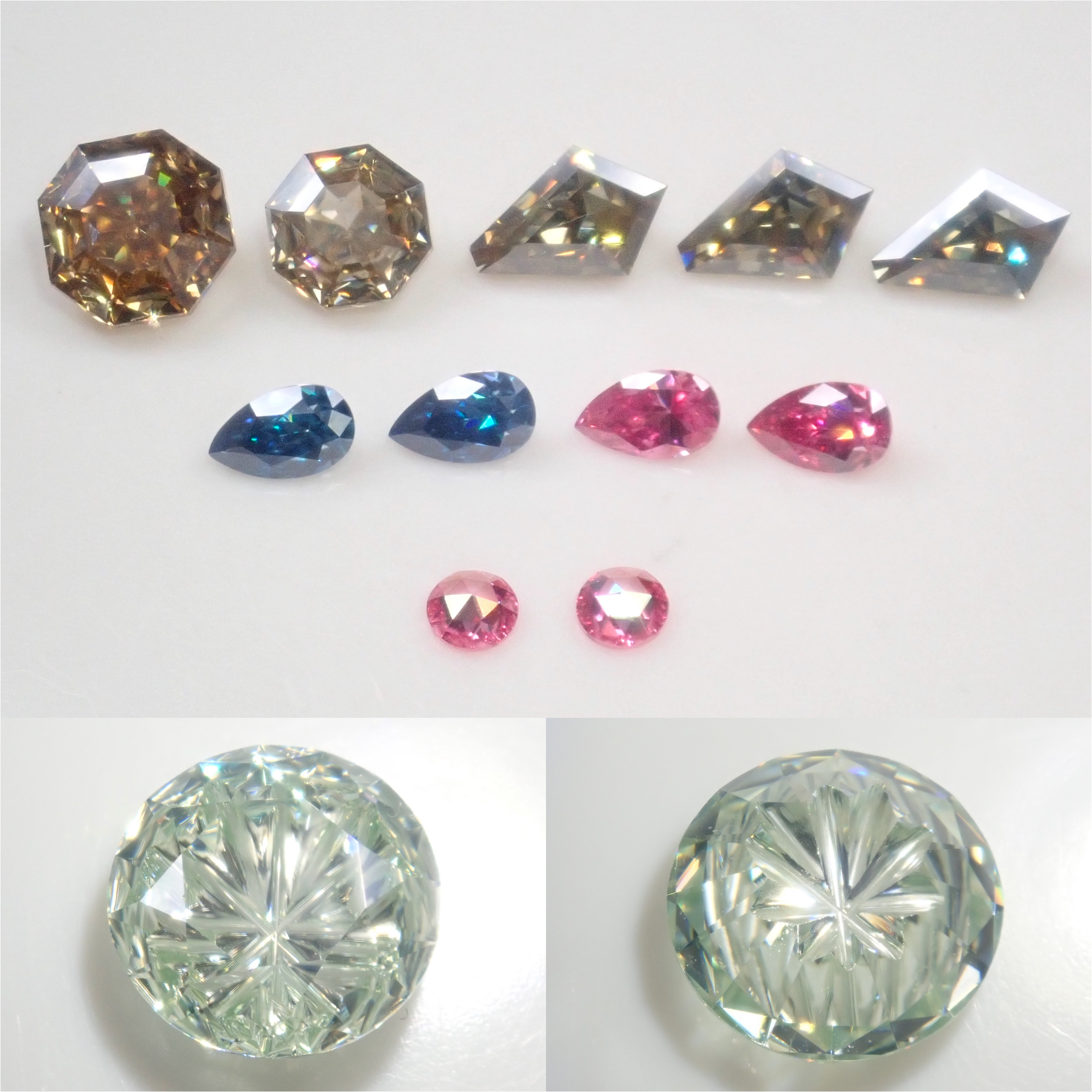 【10/5 22時販売】《限定11石》合成モアッサナイトガチャ💎甲州貴石切子plusthreeモアッサナイトやサンジェ氏カットやピンクやブルーモアッサ含む1石ルース《複数購入割引有》
