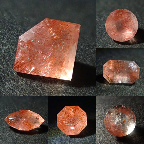 {4 stones remaining} 1 strawberry quartz loose stone (faceted cut) from Kazakhstan {Multiple purchase discounts available}