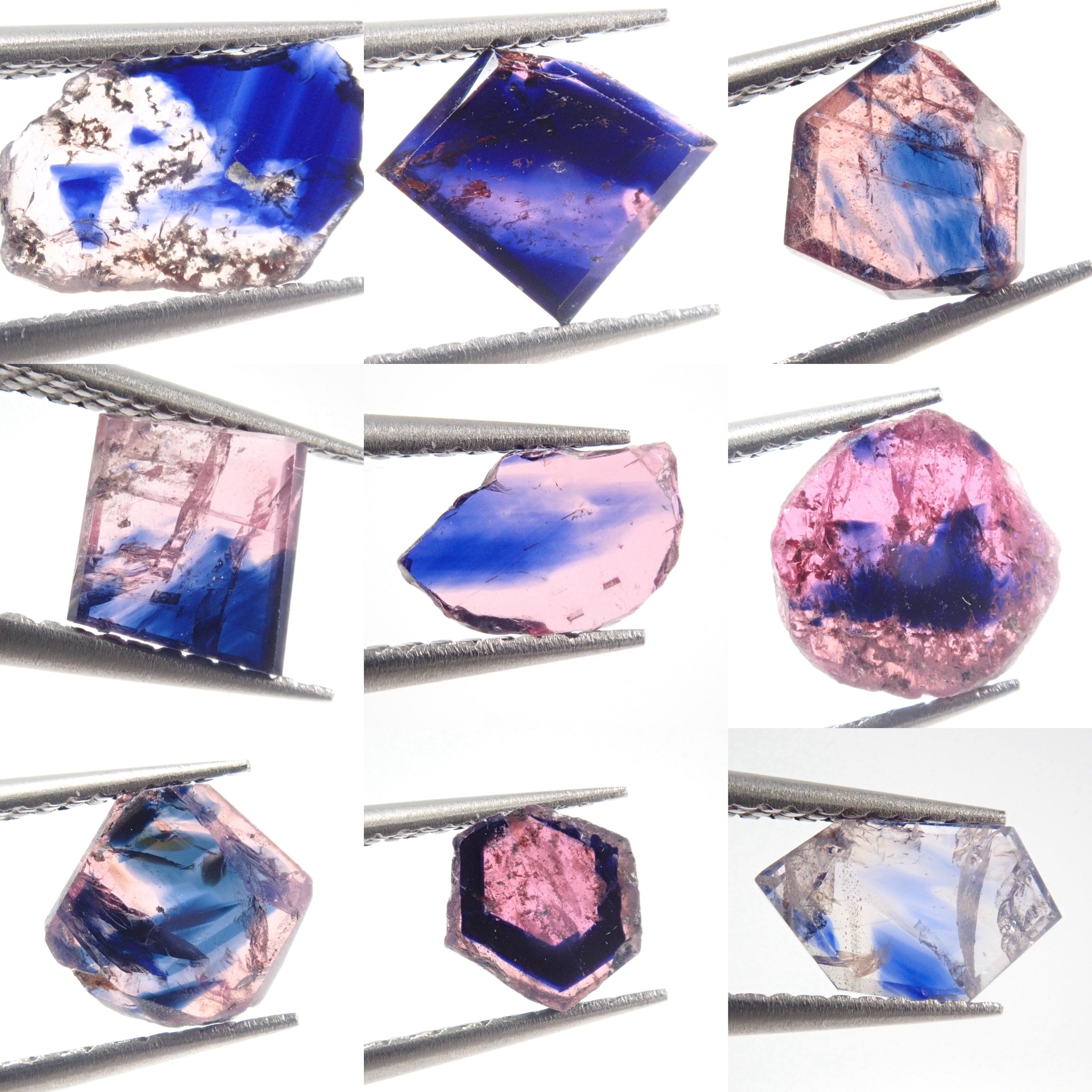 Limited to 12 stones: 1 bicolor sapphire (slice) from Windsor, Tanzania. Discounts available for multiple purchases.