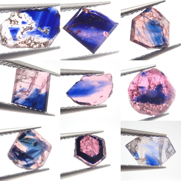 [3/10 22:00 sale]《Limited to 12 stones》1 bicolor sapphire stone (sliced) from Windsor, Tanzania《Discount available for multiple purchases》