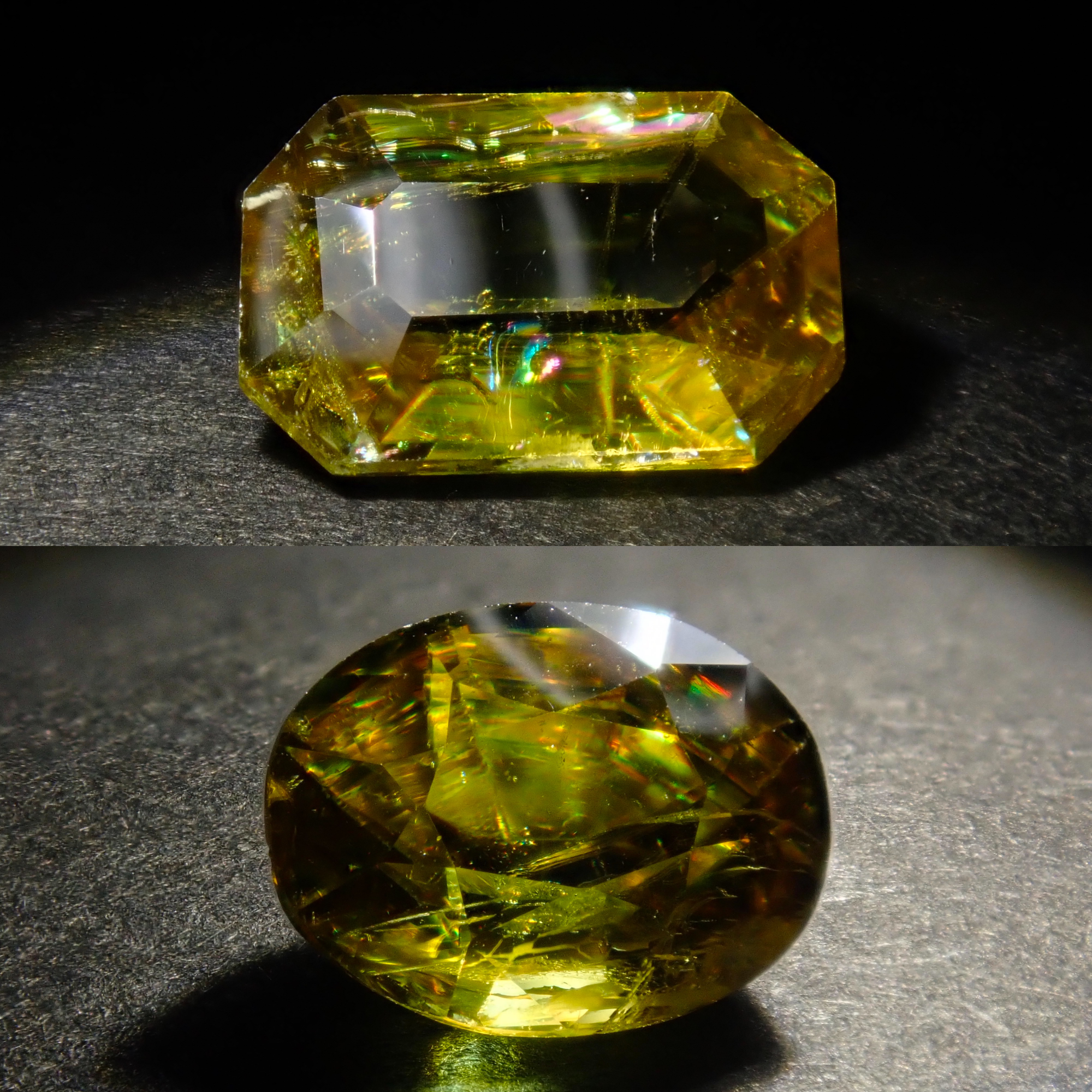 《限定2石》マダガスカル産スフェーン1石（虹入りフラクチャー,平均1.45ct）《複数購入割引有》