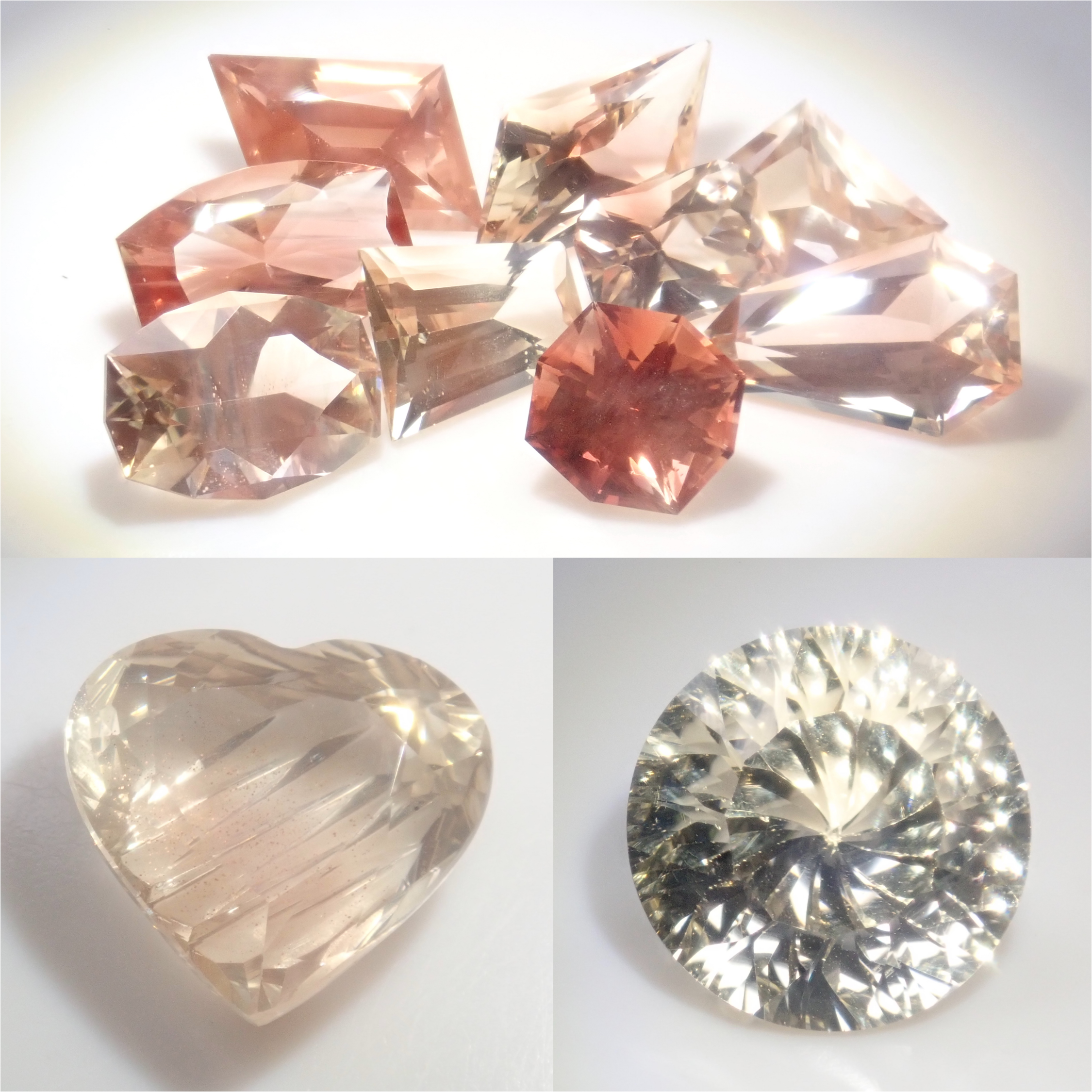 【11/1 22時販売】《限定11石》甲州貴石切子plusthreeやボルテックスカットを含むオレゴンサンストーンガチャ1石ルース（平均1.60ct）《複数購入割引有》