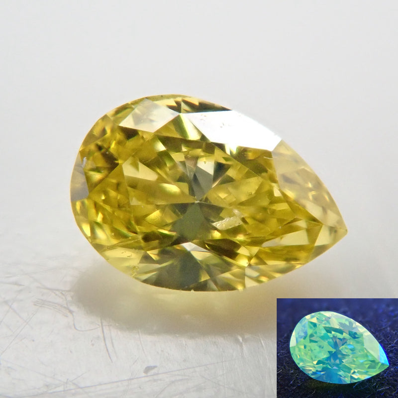カナリーイエローダイヤモンド（トリートメント） 0.097ctルース(SIクラス相当）
