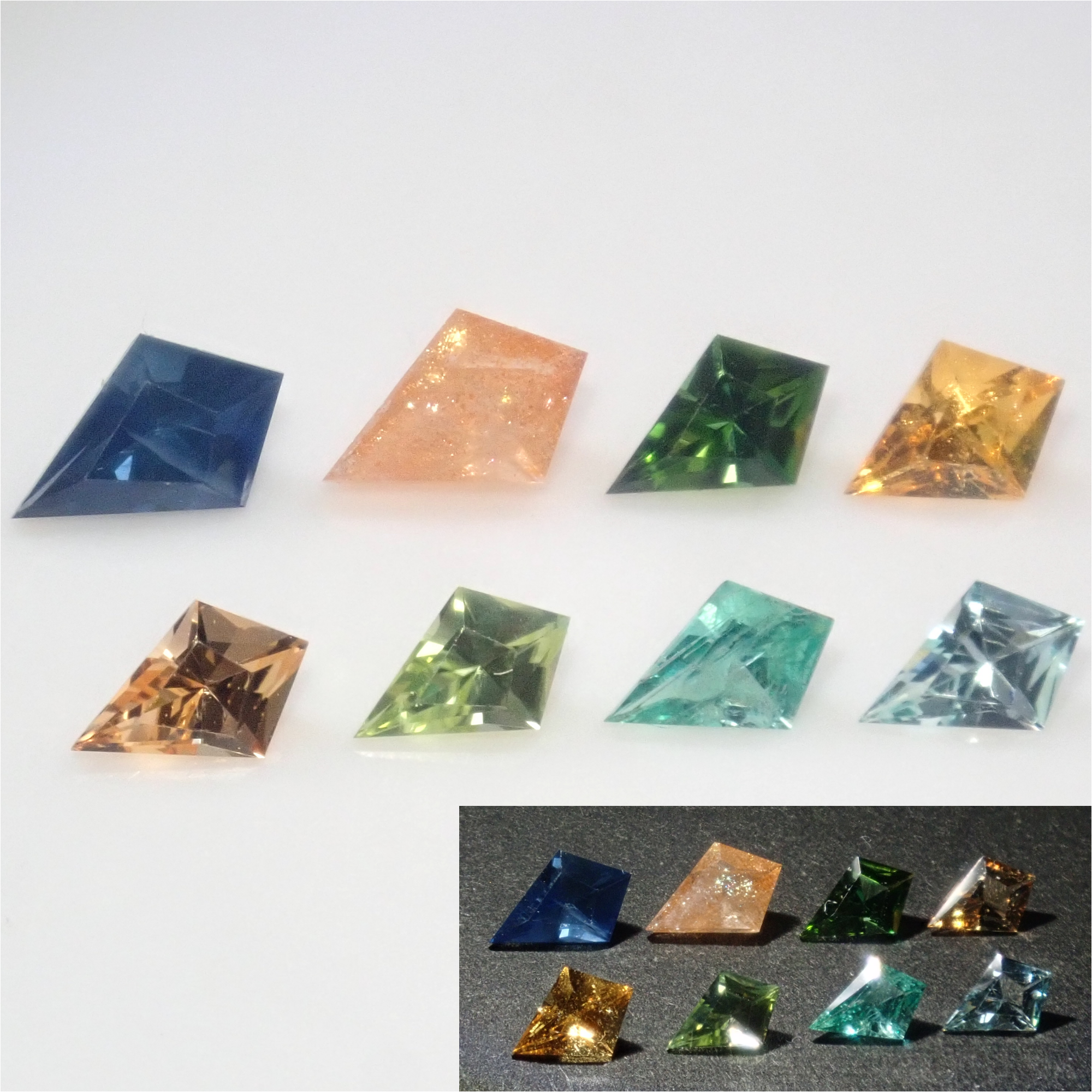 【9/6 22時販売】《限定8石》カイトカット1石ルース（イリュージョンサンストーン,サファイア,エメラルド,スペサルティンガーネットなど）《複数購入割引有》