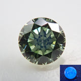 Light mint green diamond (treatment) 2.6mm/0.074ct loose (VS-SI class equivalent)