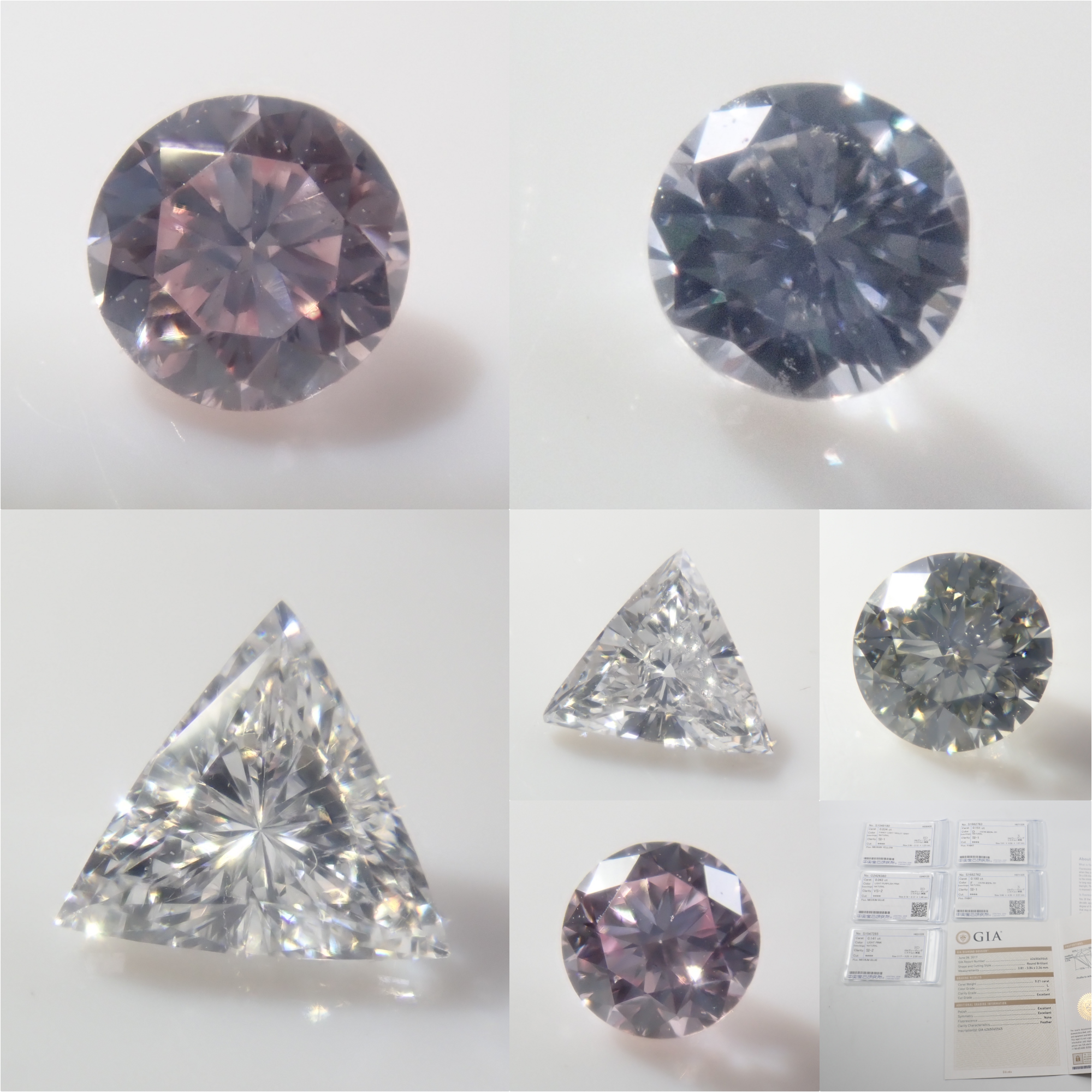 【8/8 22時販売】《限定6石》FANCY LIGHT VIOLET GRAY・天然ピンク・トライアングルカットなど天然ダイヤモンドガチャ1石（全品ソーティングorGIA付き）《複数購入割引有》