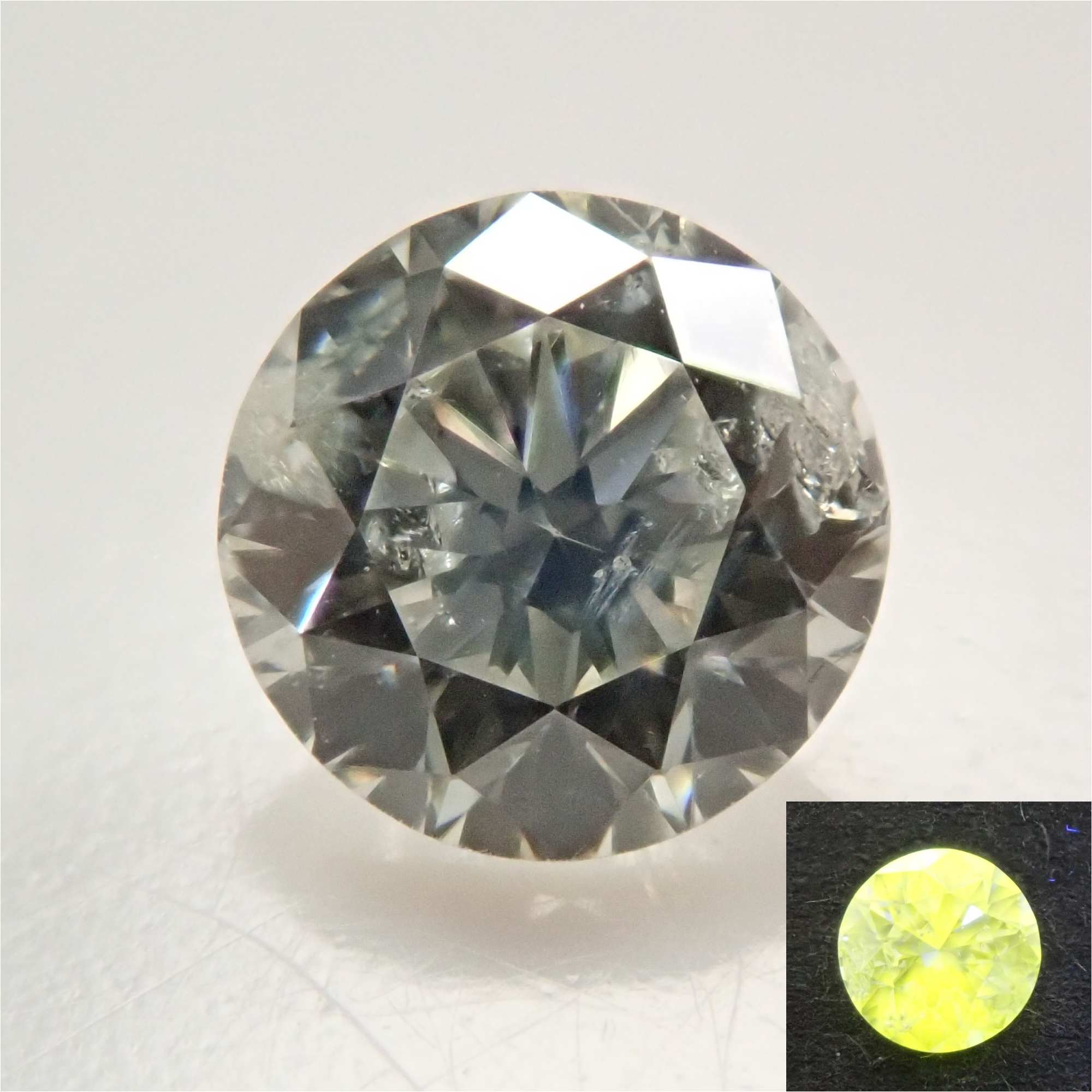 【8/20 22時販売】カメレオンダイヤモンド 3.6mm/0.202ctルース(FANCY LIGHT GRAYISH GREEN YELLOW, I1)