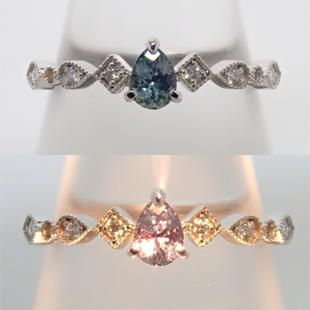 [Item 22602820] Pt950 Brazilian Alexandrite 0.165ct and Diamond 0.060ct Ring