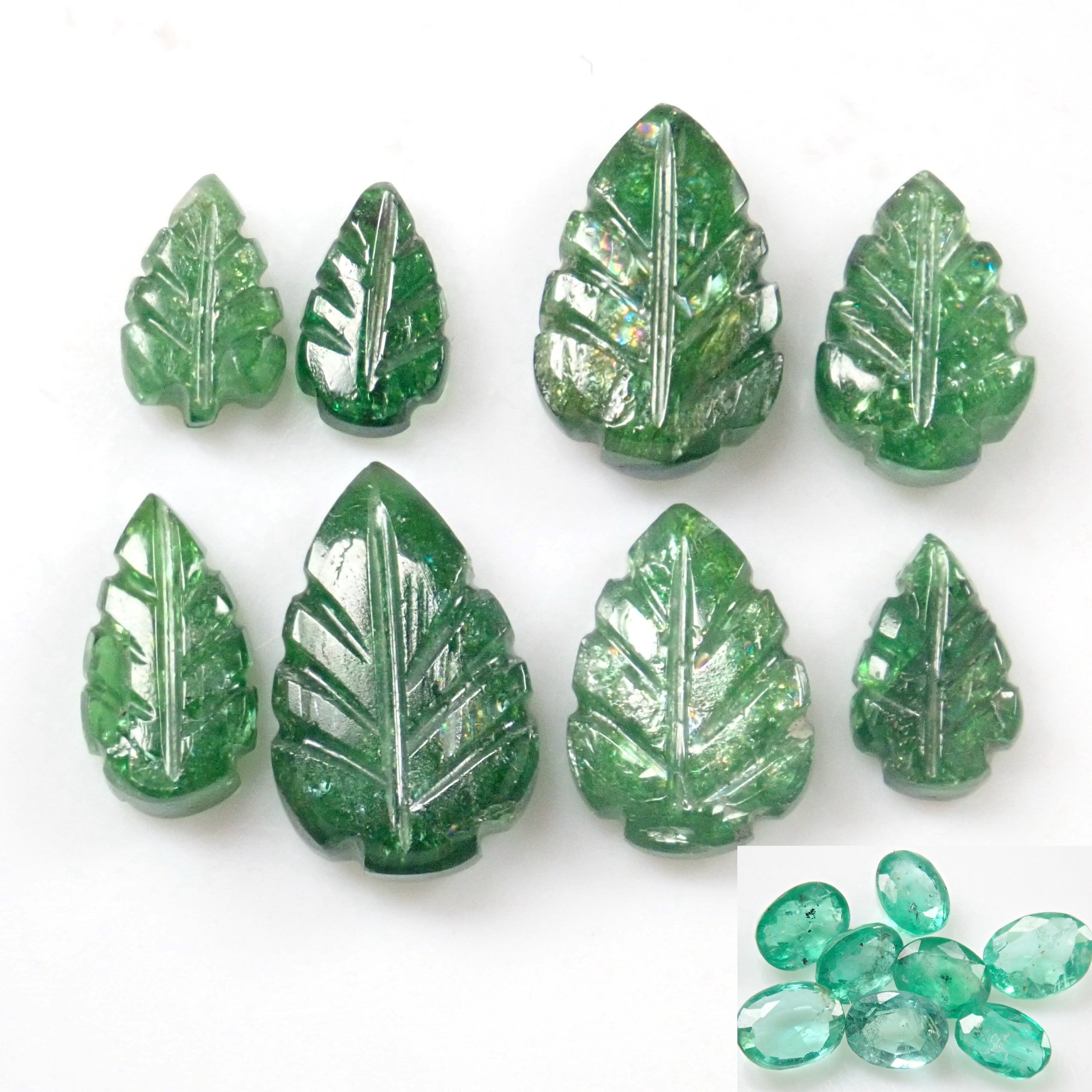 Limited to 8 stones Tsavorite + Emerald Loose 2 stone set Multiple purchase discounts available Multiple purchase discounts available