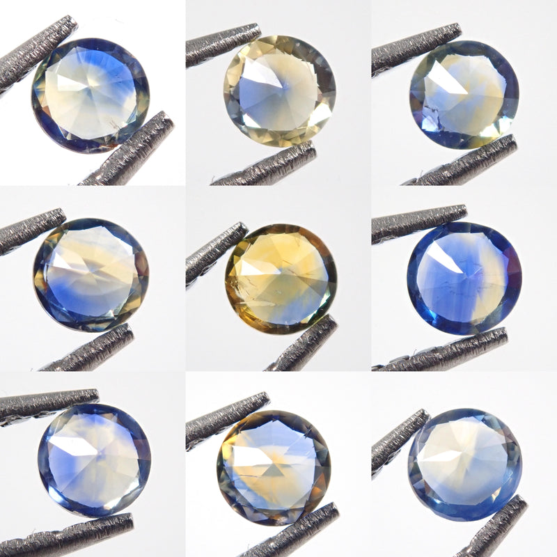 [Gem Gacha💎] 1 stone bicolor sapphire from Sri Lanka loose (round cut, 2.3-2.8mm)《Discount available for multiple purchases》