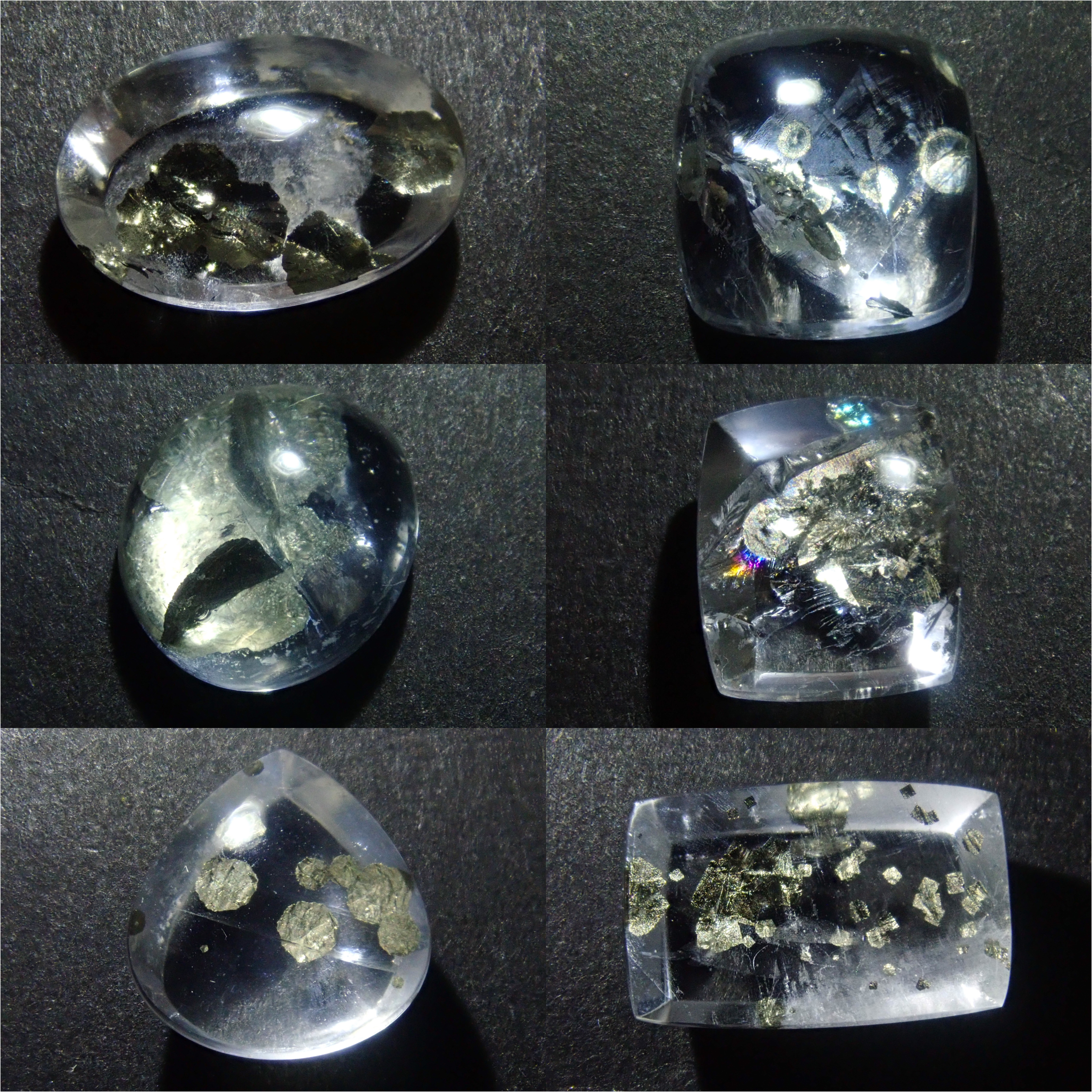 【12/20 22時販売】《限定6石》ブラジル産のパイライトインクォーツ1石ルース（平均3.2ct）《複数購入割引有》