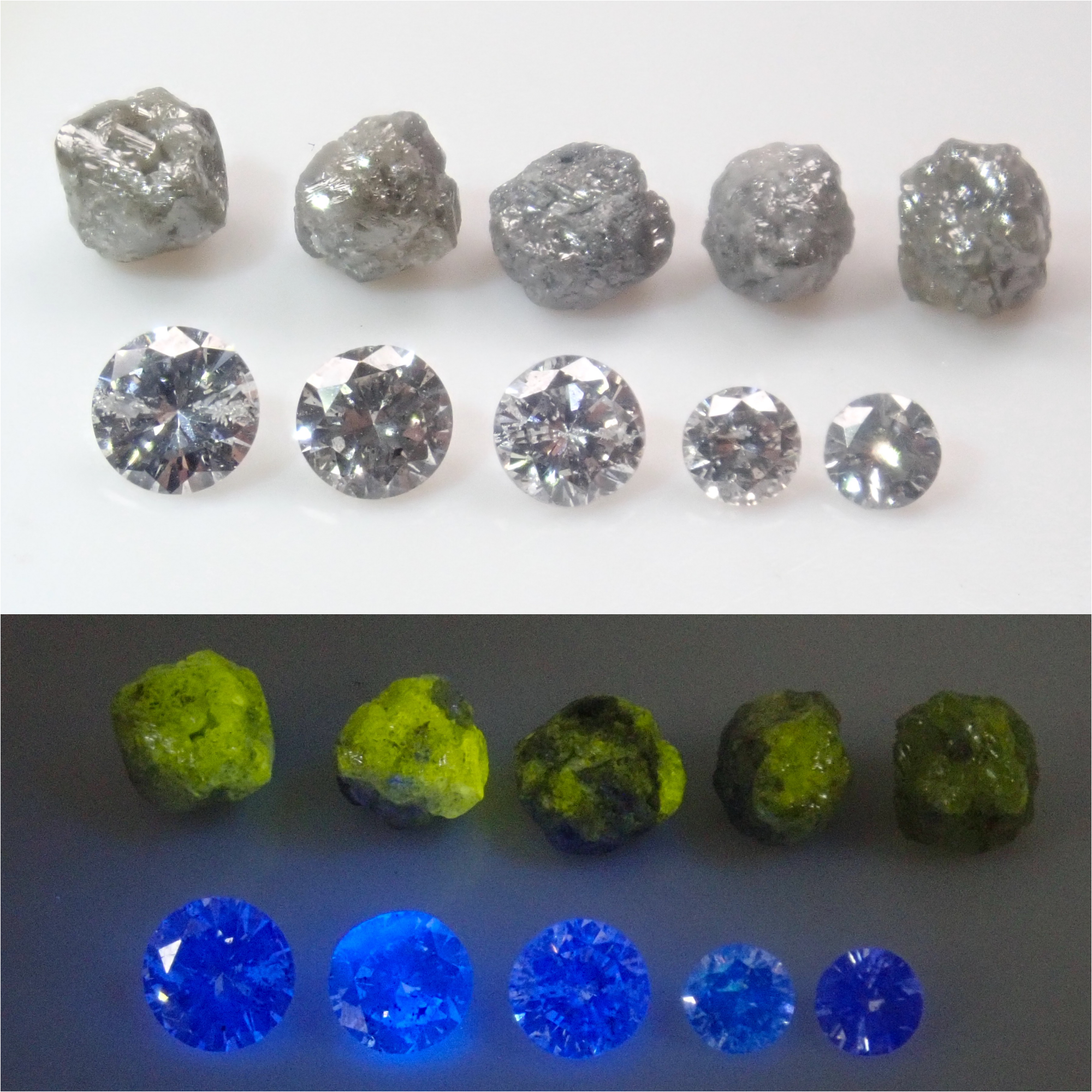 【8/1 22時販売】《限定5セット》蛍光ダイヤガチャ💎原石・ルース2石セット（2.4-3.4mm)《複数購入割有り》　