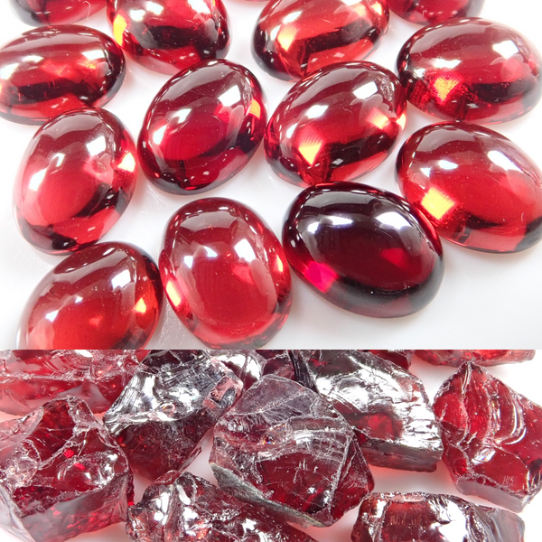 [On sale from 10pm on 5/17] Limited to 12 sets: Set of 2 Mozambique almandine garnets (rough stone + loose stone) (January birthstone) [Multiple purchase discounts available]