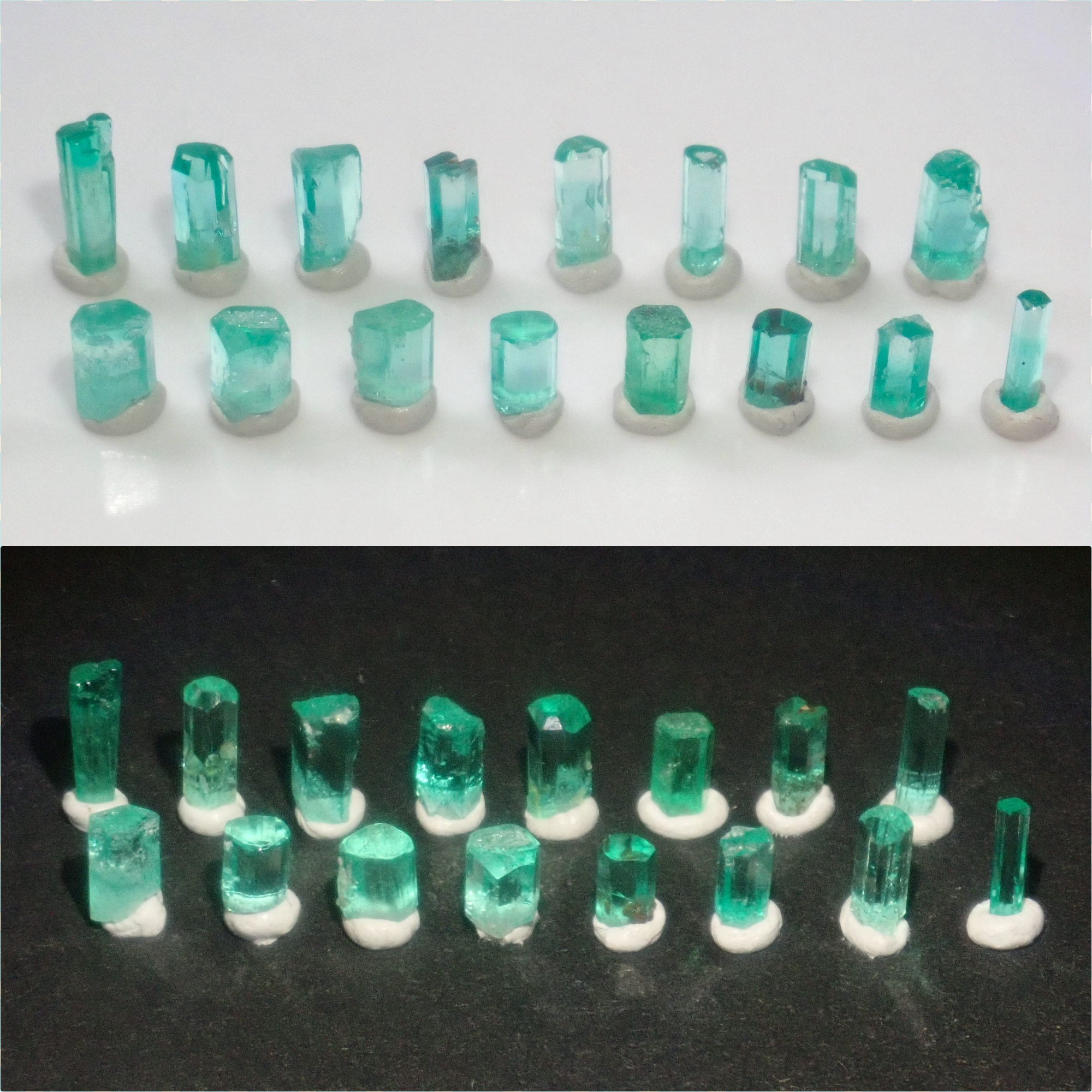 【9/4  22時販売】《限定16石》コロンビア産エメラルド原石　平均0.35ct《複数購入割引有》