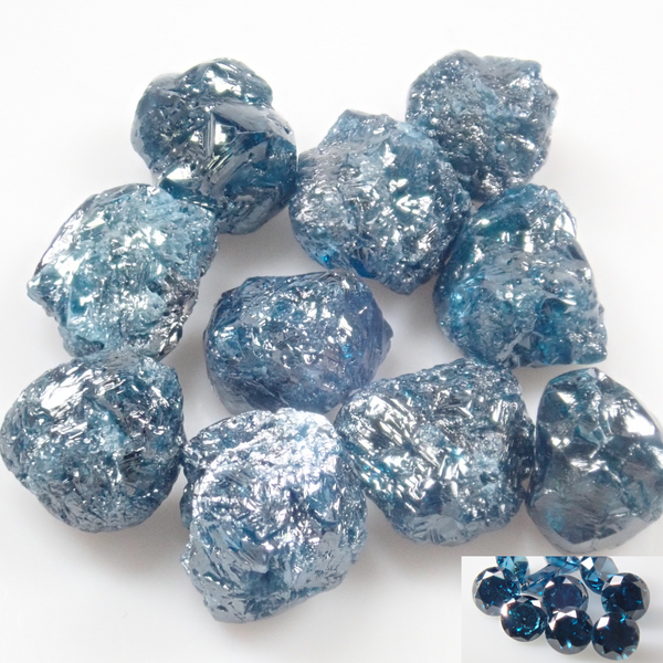 [On sale from 10pm on 4/14] Limited to 10 stones, set of 2 blue diamond rough stones and loose stones (treated) [Multiple purchase discount]