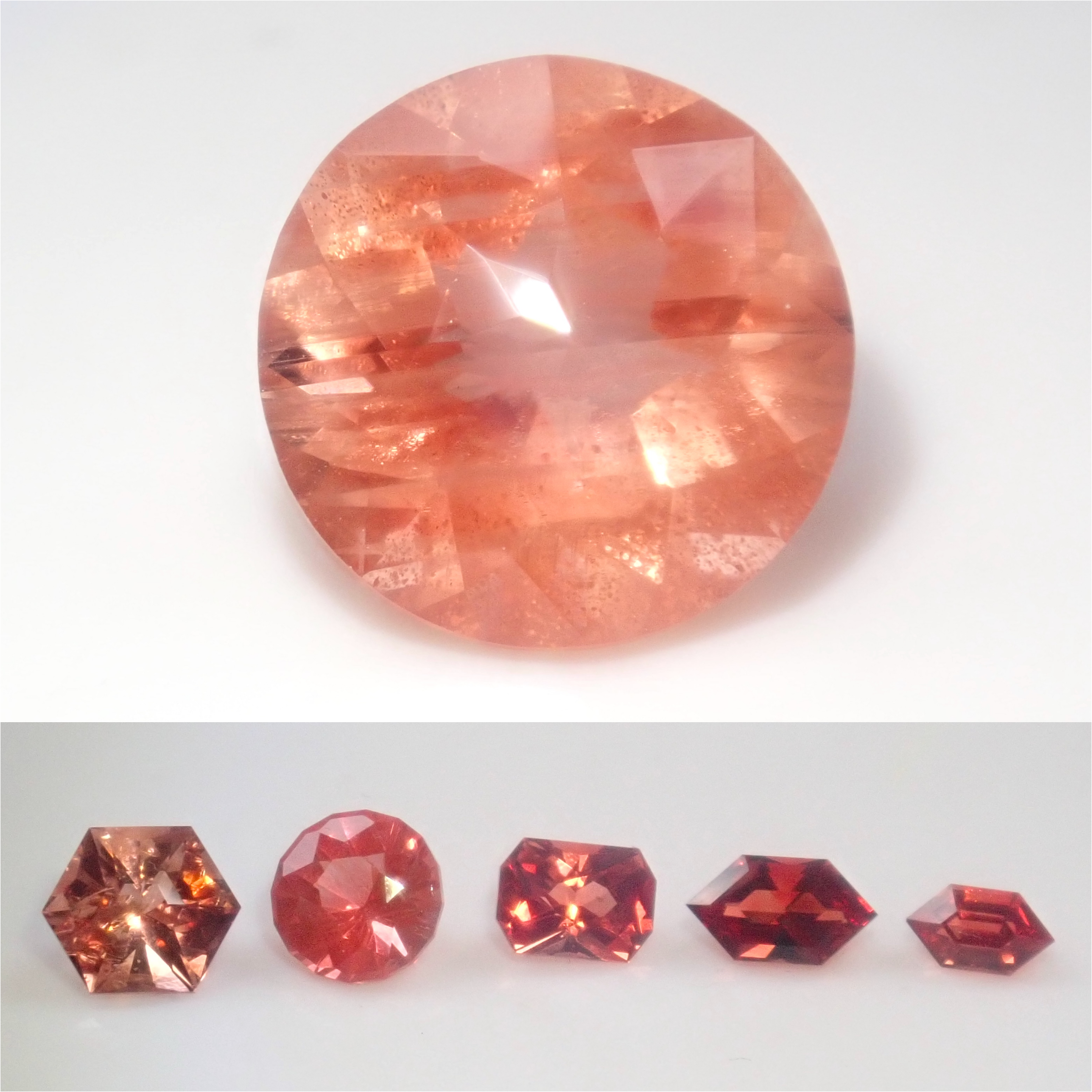 【1/11 22時販売】《限定6石》カメリアカットのオレゴンサンストーン8.0mmを含むサンストーンガチャ1石ルース（平均1.60ct）《複数購入割引有》