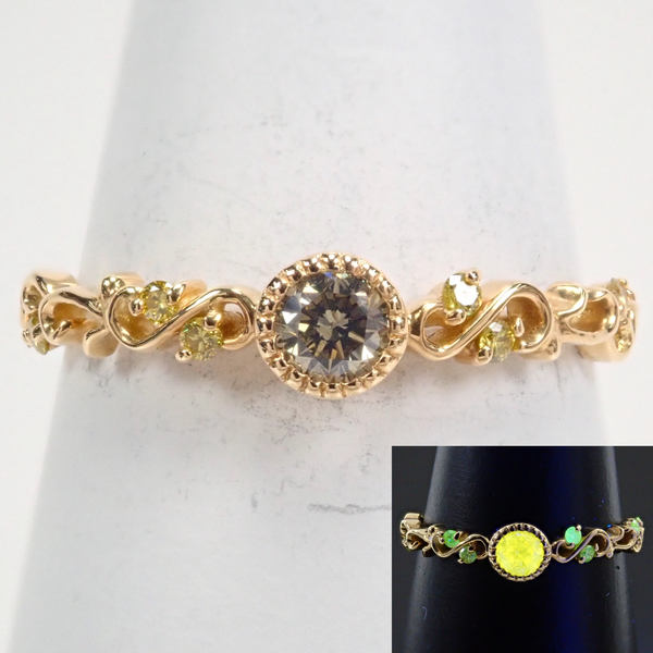 はる　K18YG チャーム ダイヤモンド 0.02ct/0.02ct はる K18YG チャーム ダイヤモンド 0.02ct/0.02ct ID COLLECTION
