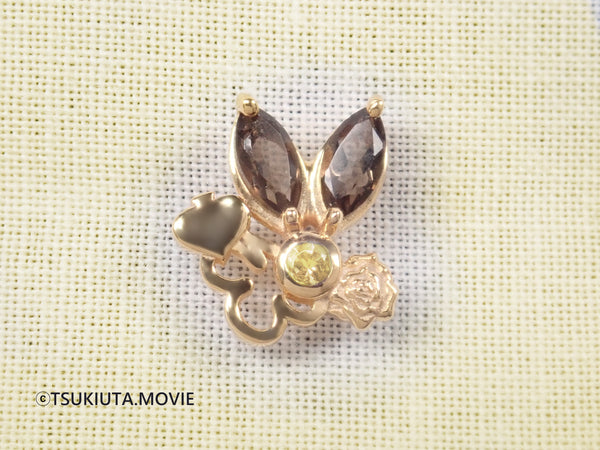 "TSUKIUTA." Movie version RABBITS KINGDOM THE MOVIE × KARATZ collaboration Rabikin - Rabbit earrings "Black Rabbit Kingdom"