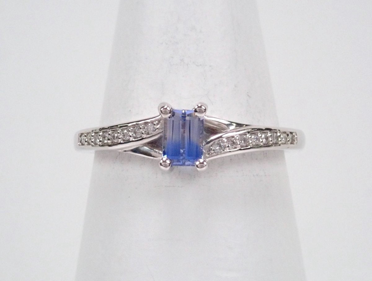 Pt950 bicolor sapphire 0.374ct ring